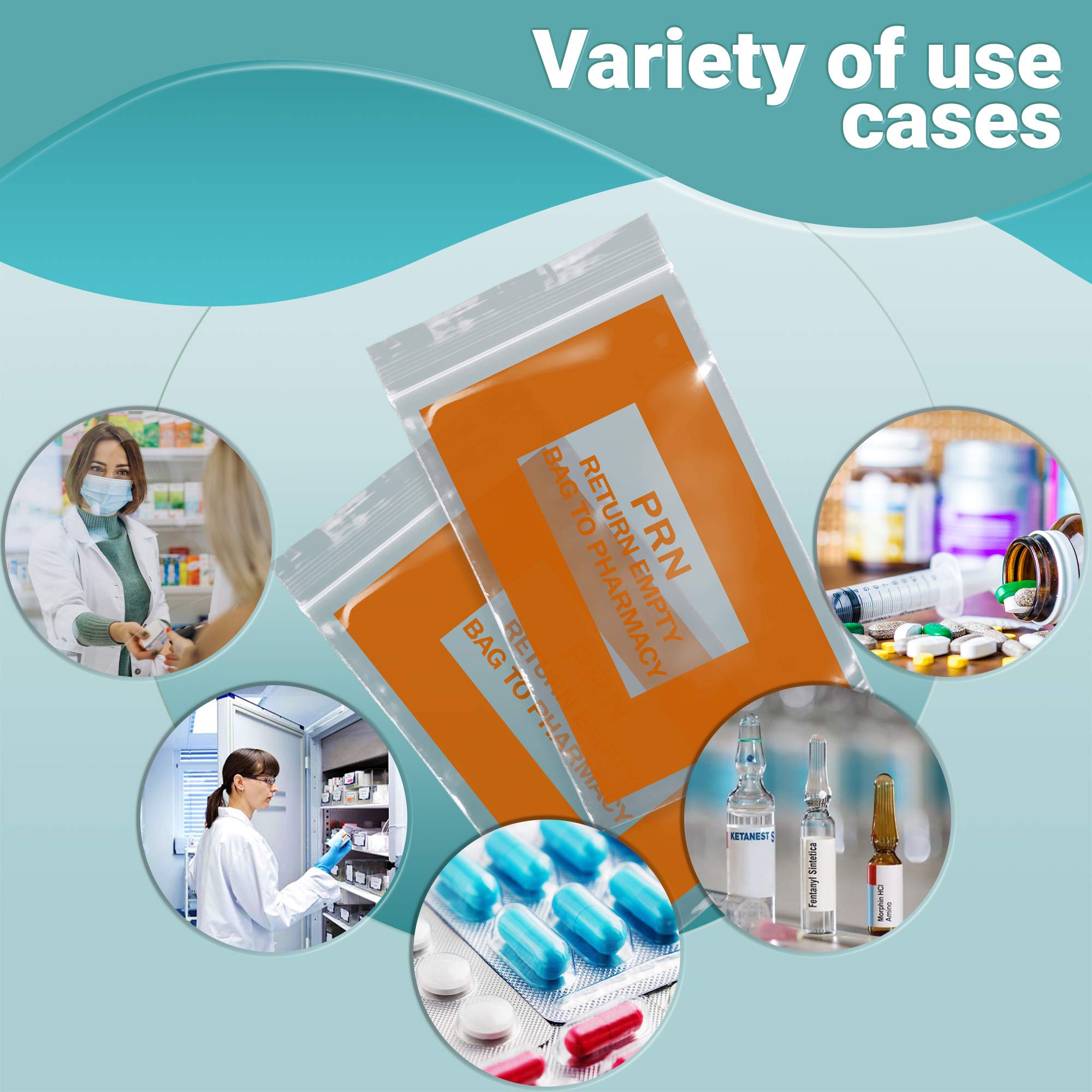 1000 Pack Orange 6x9 Inches 2 Mil Thick Clear Zipper PRN Bags with Secure Seal Closure | Durable Polyethylene Medical Bags for Pharmacy, Hospital, First Aid Kit & Home Healthcare Supplies