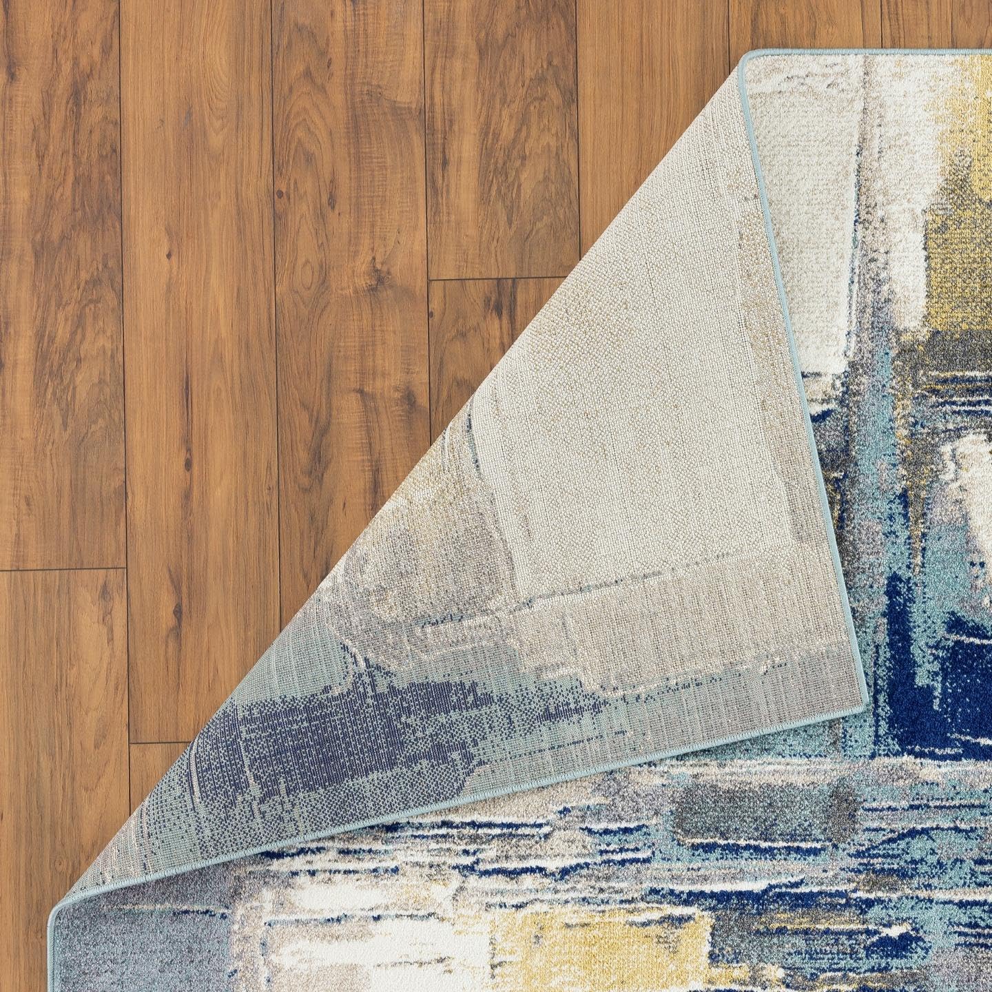 LUXE WEAVERS Abstract Blue 8x10 Area Rug - Modern Non-Slip Living Room Carpet for Bedroom & Home Decor | Soft & Durable Indoor Floor Mat