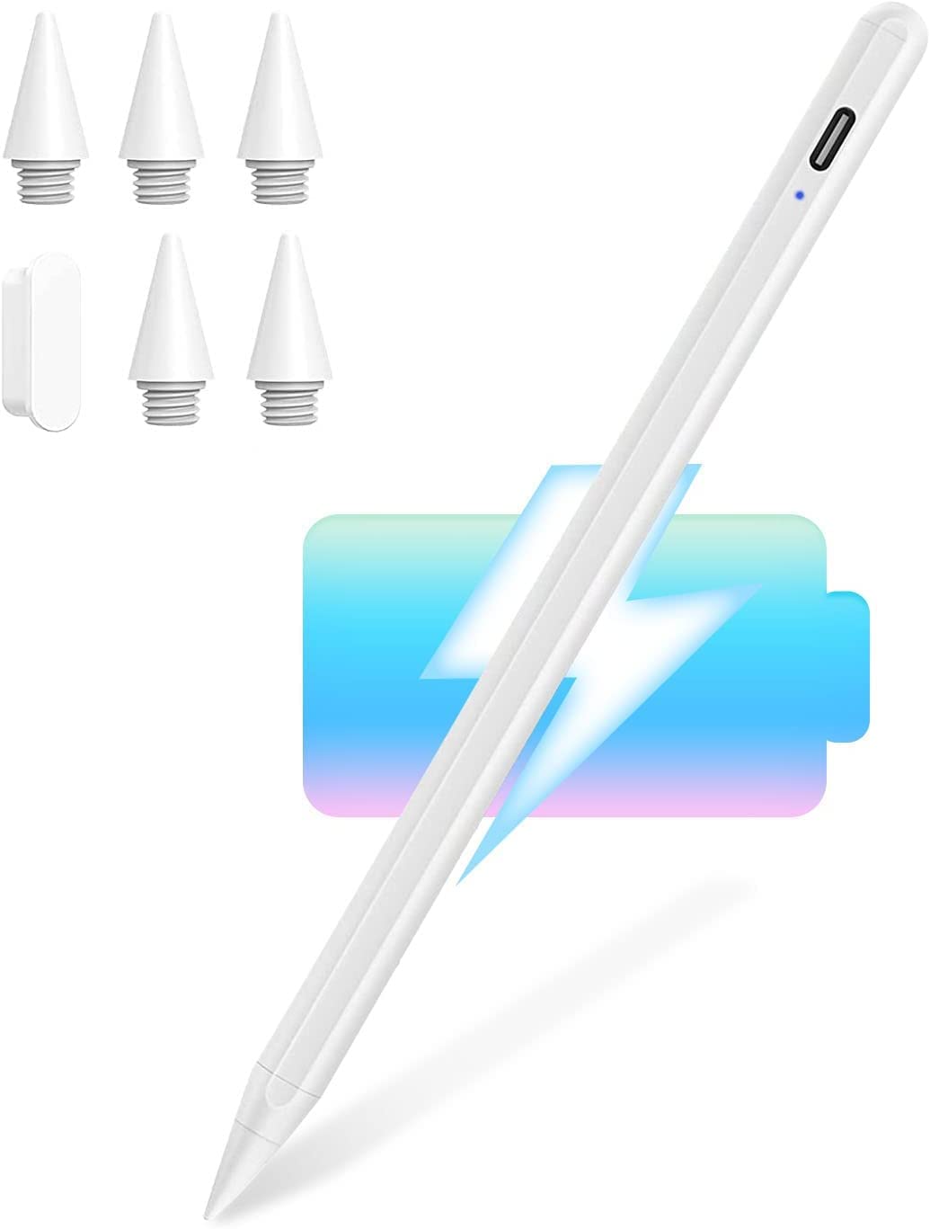 Fast Charging Stylus Pen for Apple iPad (2018-2024 Models) - Palm Rejection, Instant Response, Tilt Detection - Compatible with iPad 10/9/8/7/6, iPad Pro 12.9/11, Air 5/4/3, Mini 6/5 - Perfect for Drawing, Note-Taking & Digital Art