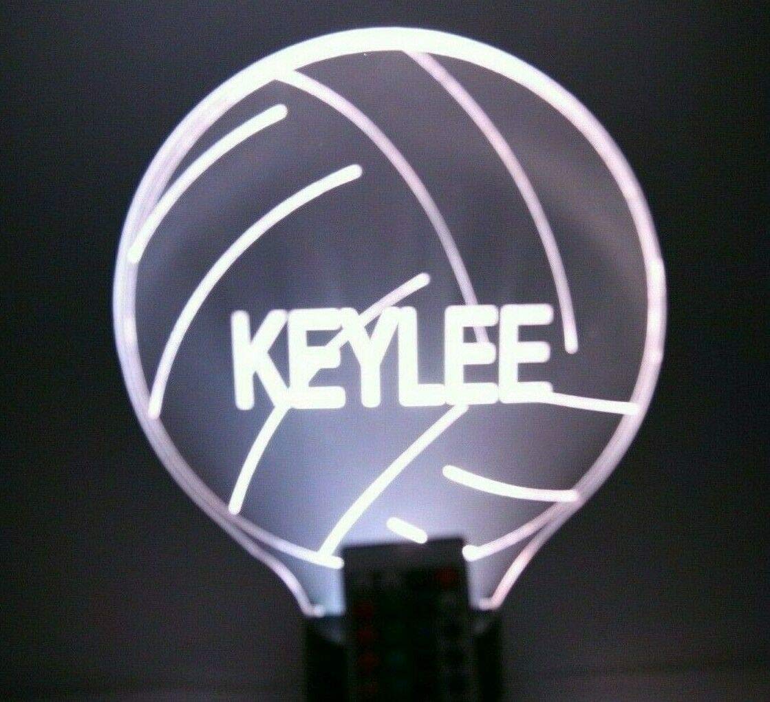 Custom LED Volleyball Night Light Lamp - Personalized Engraved Name, 16 Color Options with Remote & Dimmer - Perfect for Bedroom Decor, Sports Gifts & Volleyball Fan Gifts