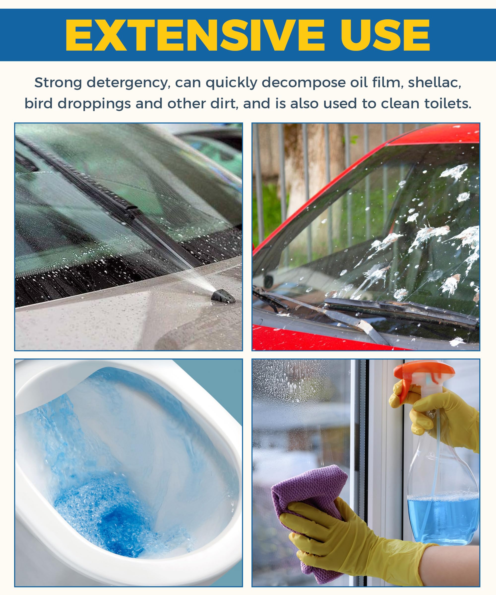 100PCS Windshield Wiper Fluid Tablets - Car Windshield Washer Concentrate for Removing Stains & Dirt | Car Accessories & Maintenance | Perfect for Road Trips, Winter Driving & Daily Cleaning