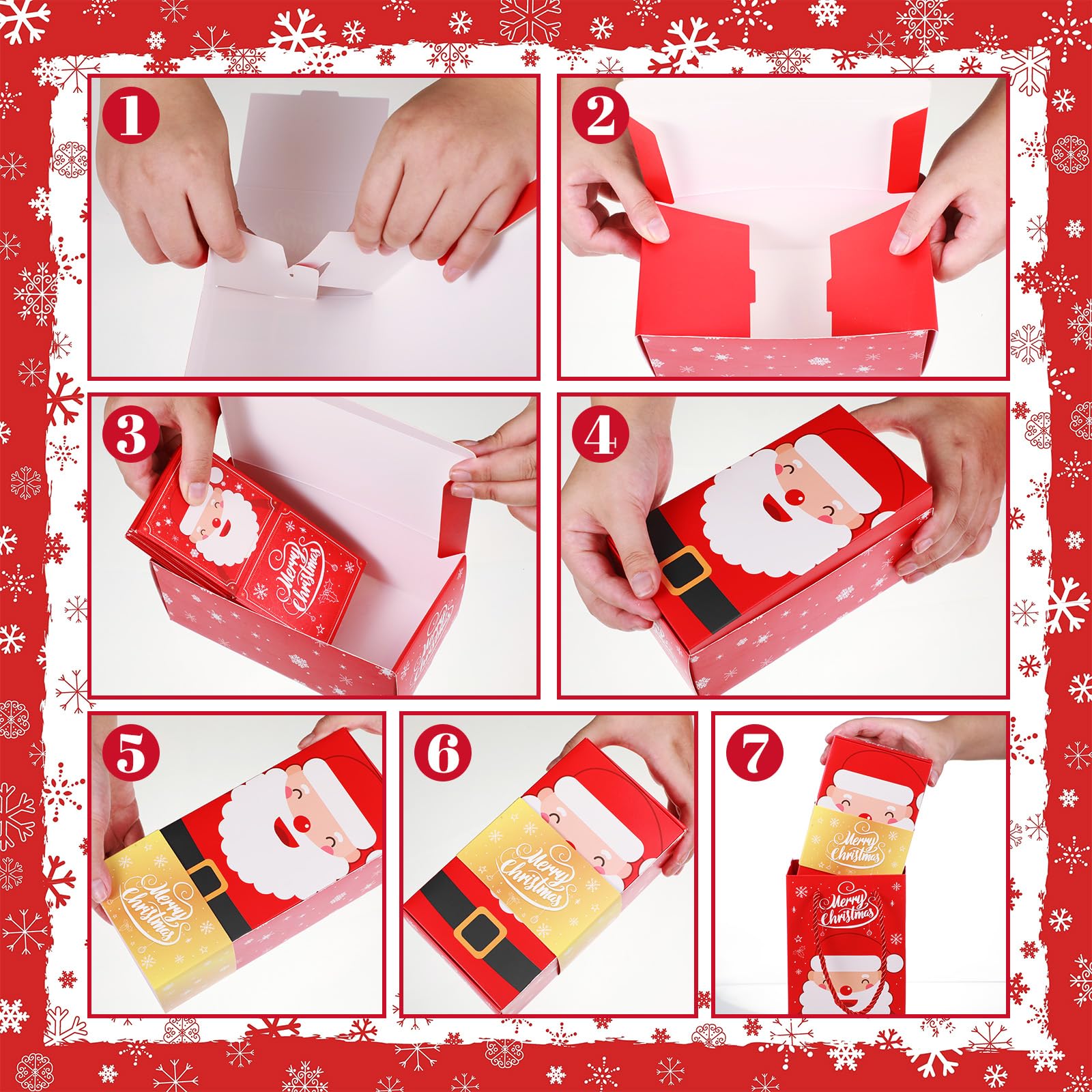 Kosiz Christmas Exploding Gift Box Set of 2 - Pop-Up Money Gift Box for Cash, Birthday & Holiday Presents - Perfect for Santa Claus Gifts, Relatives, Friends, Women, Men & Kids - Great for Christmas Parties, Surprise Reveals & Special Occasions