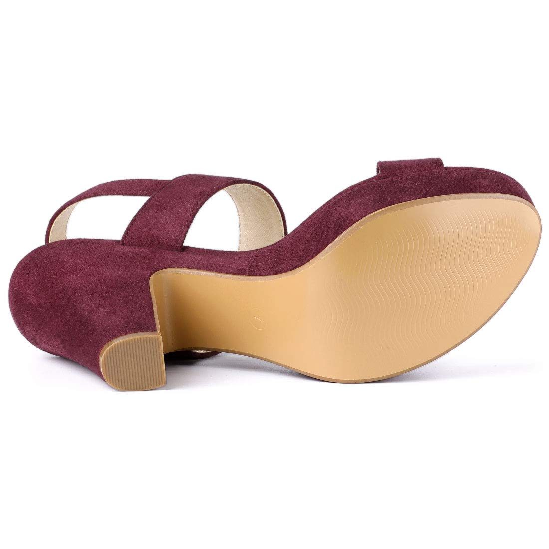 Allegra K Women's Chunky High Heel Slingback Platform Sandals - Comfortable Dressy Shoes for Parties, Weddings & Night Out