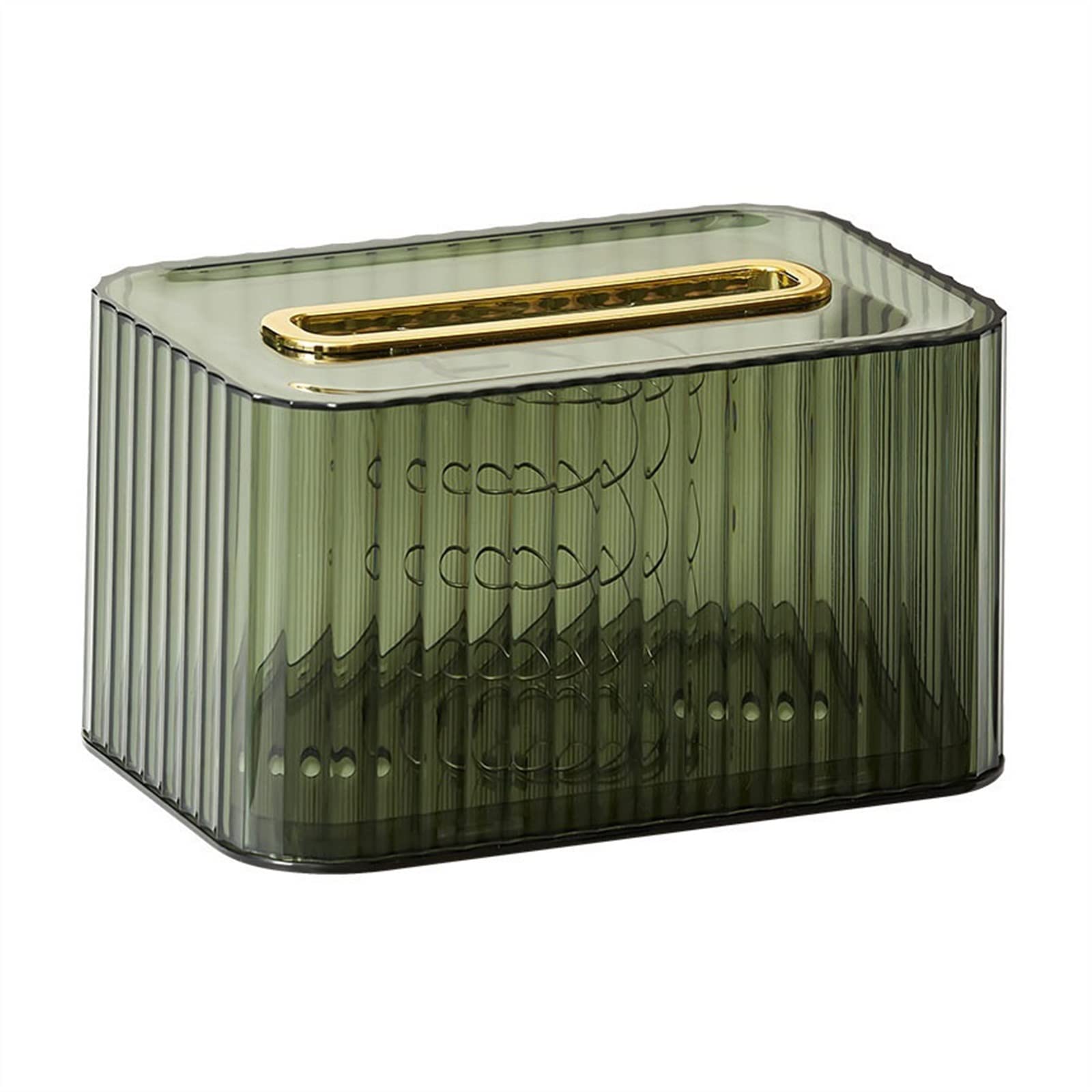 Elegant Transparent Tissue Box Cover - Green Desktop Tissue Holder for Pumping Paper Storage, Perfect for Living Room, Dining Room & Coffee Table Decoration | Ideal for Home, Office & Restaurant Use
