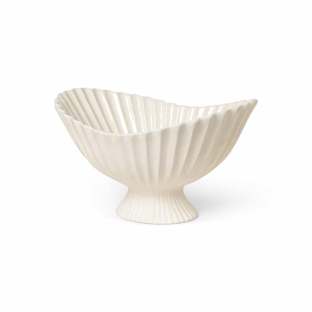 FERM LIVING Fountain Centrepiece - Minimalist Ceramic Vase for Dining Table Decor, Wedding Centerpiece, Home & Office Decor in Off White