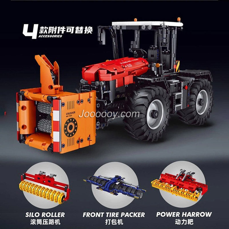 2716PCS MOULDKING 17020 Red Tractor 4 in 1 Building Blocks Set - Creative Construction Toy for Kids & Adults, Perfect for Farm Play, STEM Learning & Collector's Display