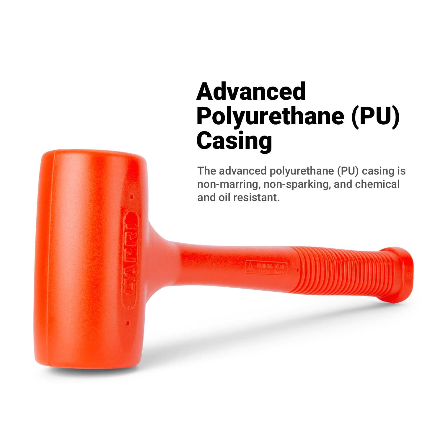 Capri Tools 10097 2 lb Orange Dead Blow Hammer - Non-Marring, Shock-Absorbing Mallet for Auto Repair, Woodworking & Metalworking - Perfect for Mechanics, Carpenters & DIY Projects