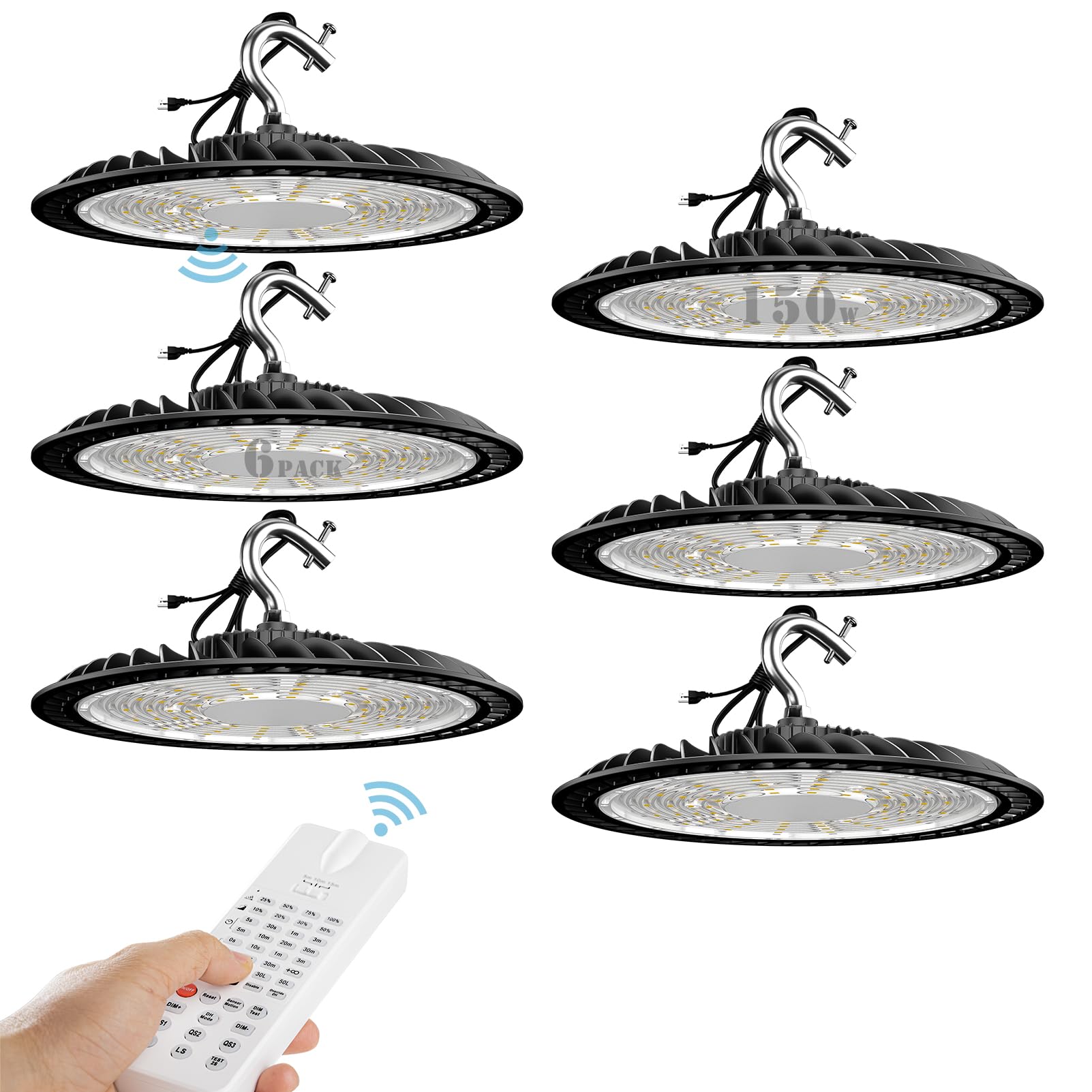 150W UFO Smart LED High Bay Light with Motion Sensor - Energy Efficient Warehouse Lighting, Industrial Garage & Carport Light Fixture - Ideal for Warehouses, Workshops, Garages & Commercial Spaces