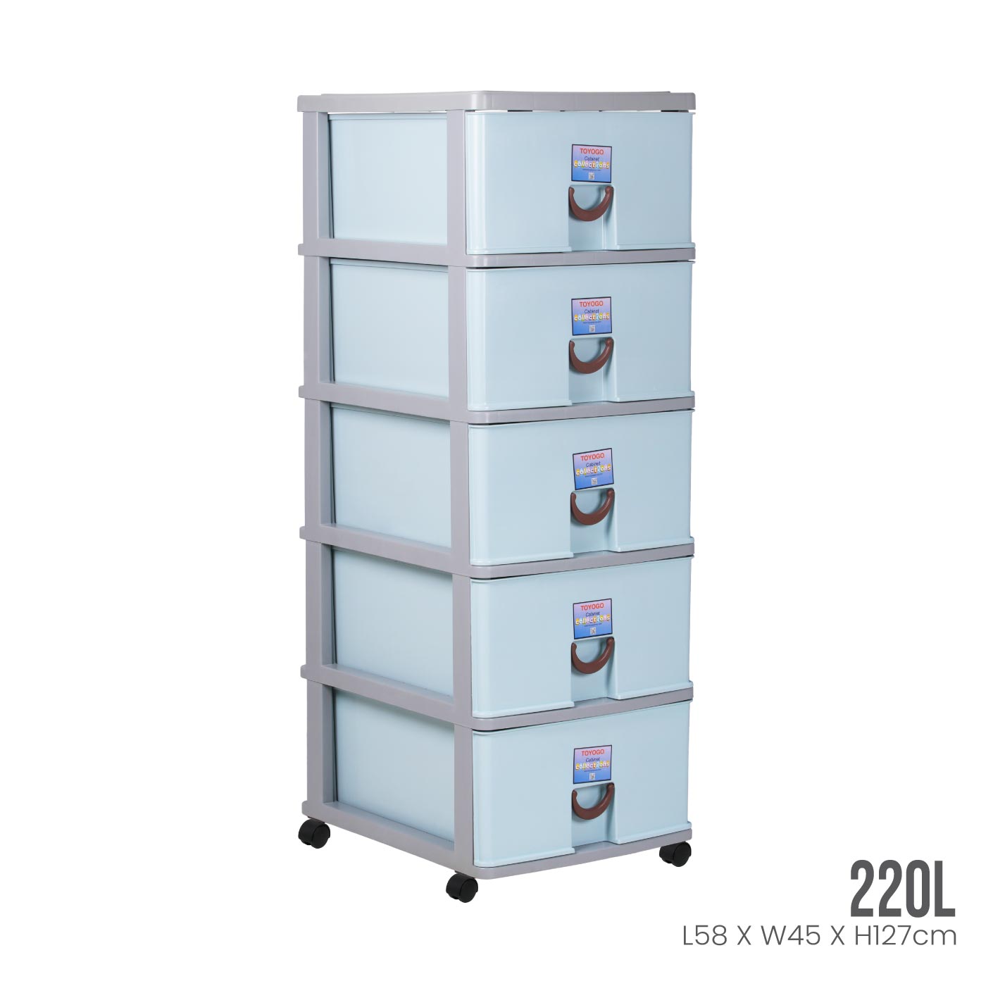 5-Tier Bitanic Storage Cabinet with Wheels (804 5) - Space-Saving Organizer for Home, Office, or Garage Storage Needs