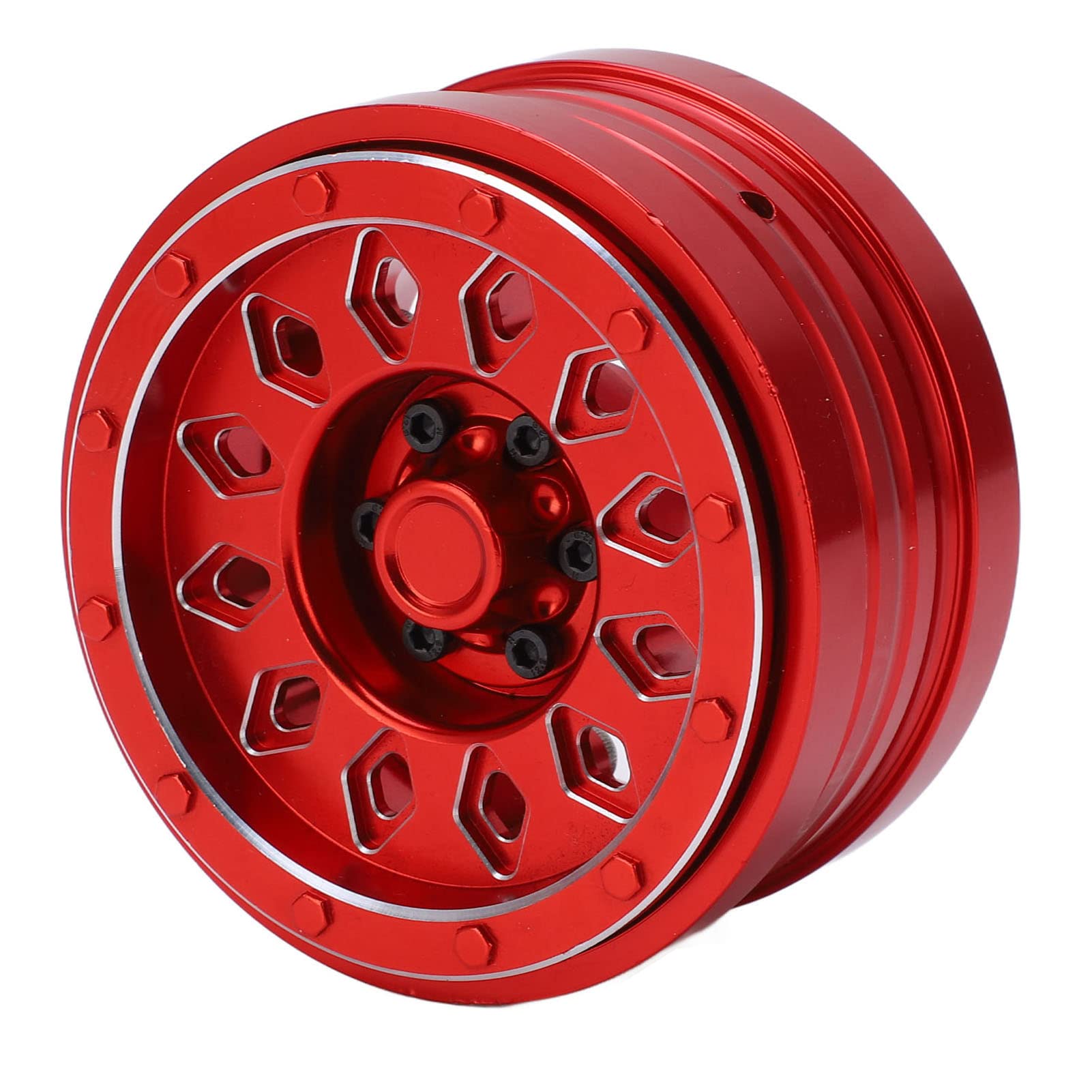 BTIHCEUOT CNC Machined Aluminum RC Wheel Hub - Anodized Red for 1/16 Scale RC JLU Cars - Durable & Stable Off-Road Performance for Crawling & Trail Adventures