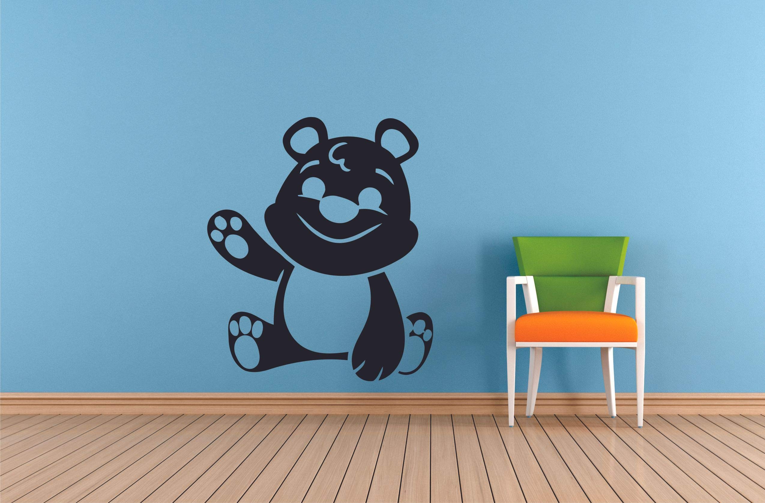 Adorable Teddy Bear Stuffed Animal Plush Toy & Cartoon Wall Decal Set - Cute Nursery Decor for Kids Room, Bedroom, Kindergarten (10x8 inch) - Perfect for Birthday Gifts, Baby Showers & Home Decor