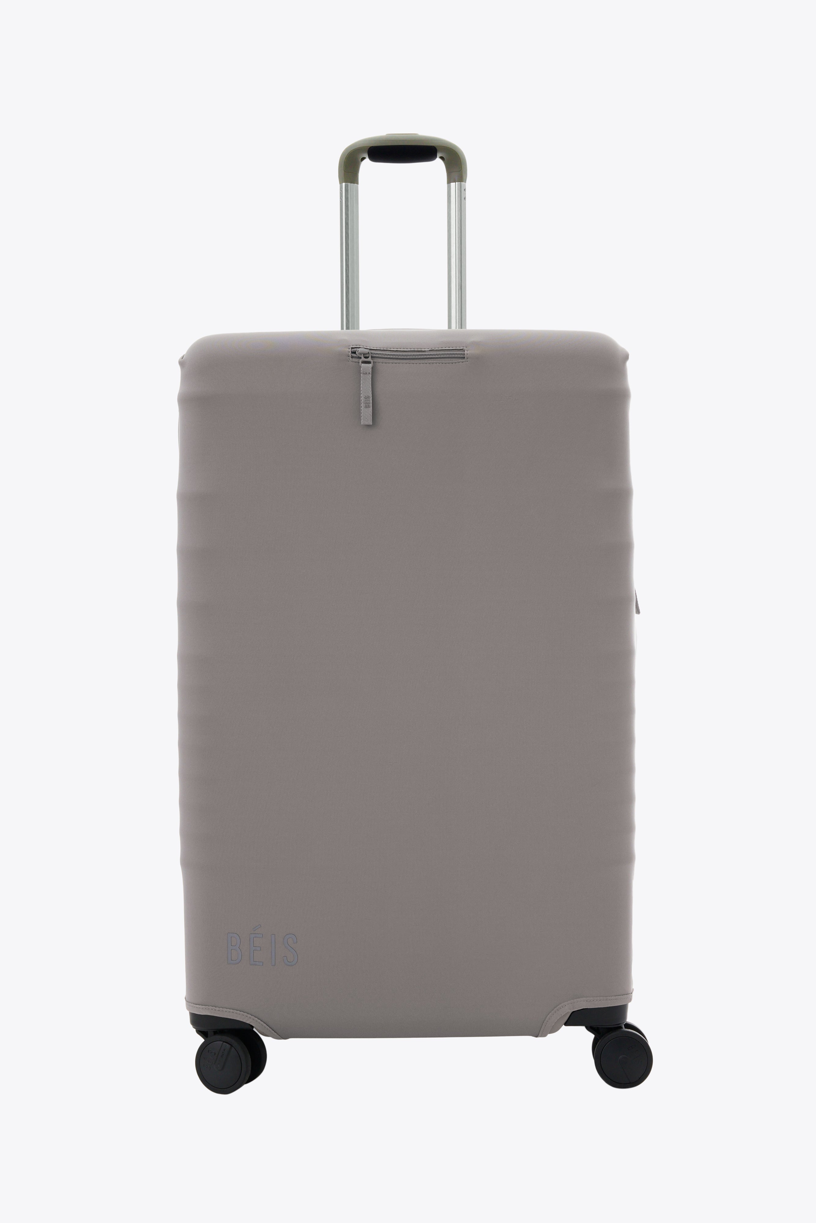Large Grey Check-In Luggage Cover - Durable Suitcase Protector for Travel, Airplane & Vacation - Waterproof & Scratch-Resistant Luggage Case Protector