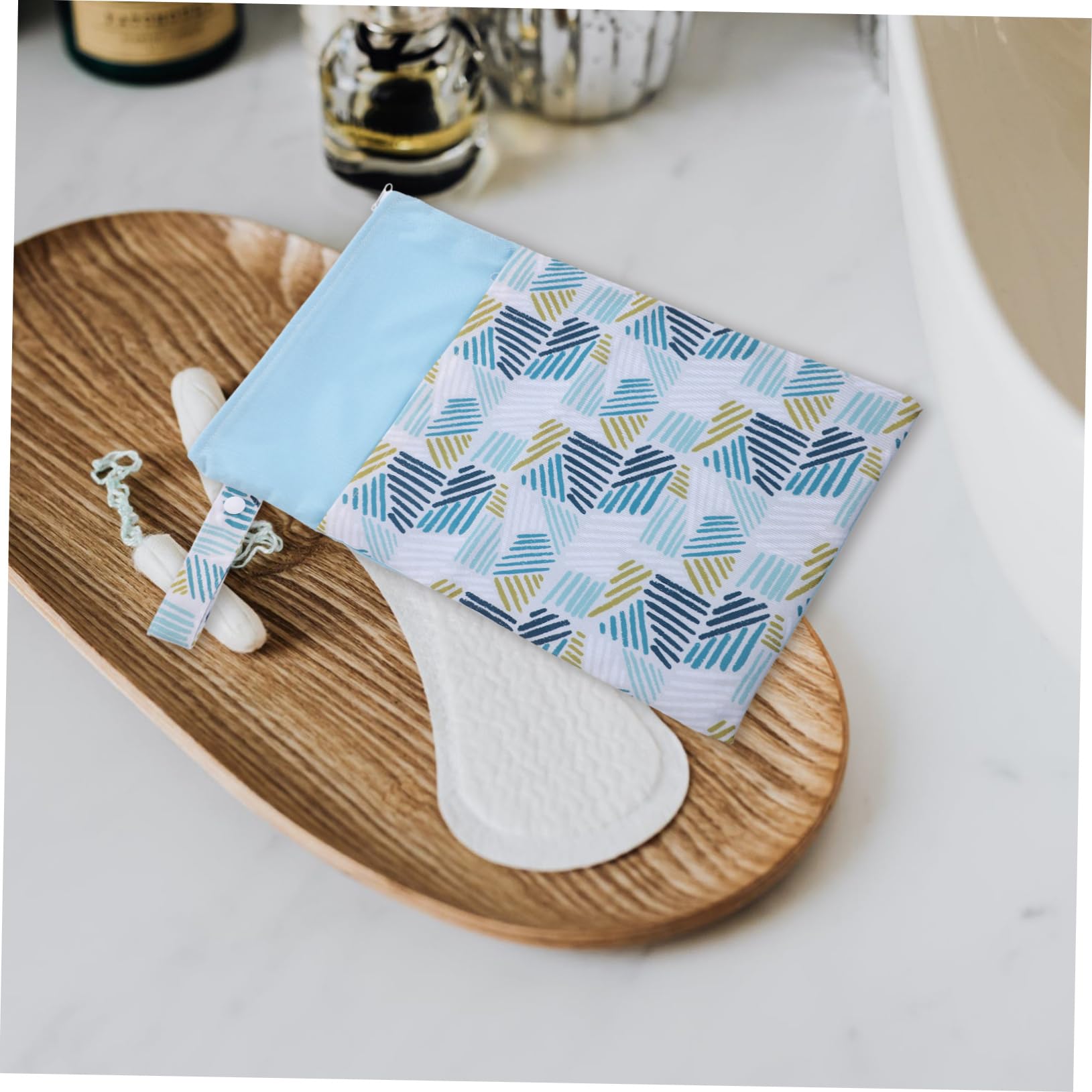 6-Pack Large Waterproof Travel Makeup Organizer Bags with Zipper - Blue Nappy Wet Dry Storage Pouches for Diapers, Cosmetics & Essentials | Perfect for Moms, Travel & Daily Organization
