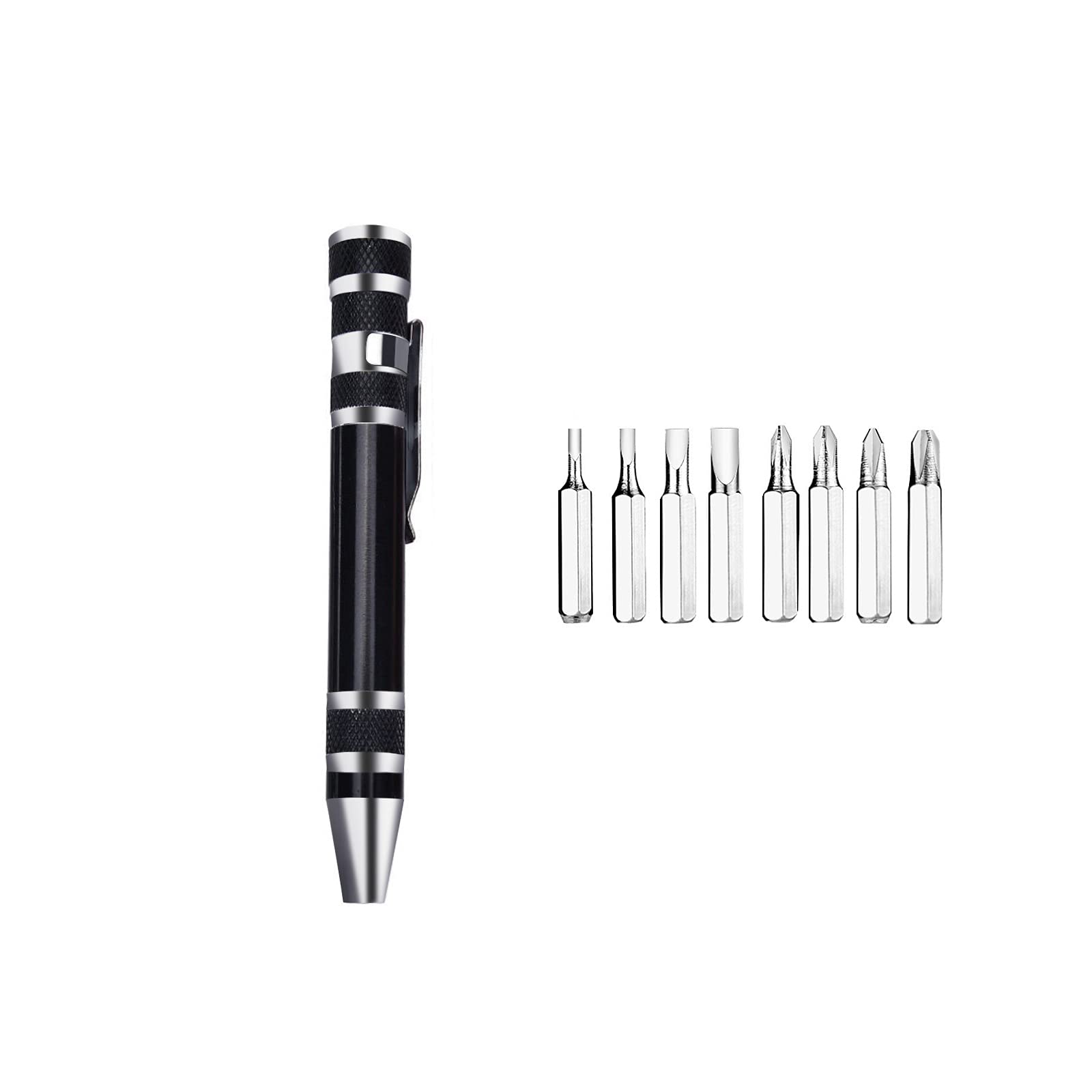 8-in-1 Mini Screwdriver Set with 8 Bits - Precision Repair Tool for Eyeglasses, Computers & Home DIY