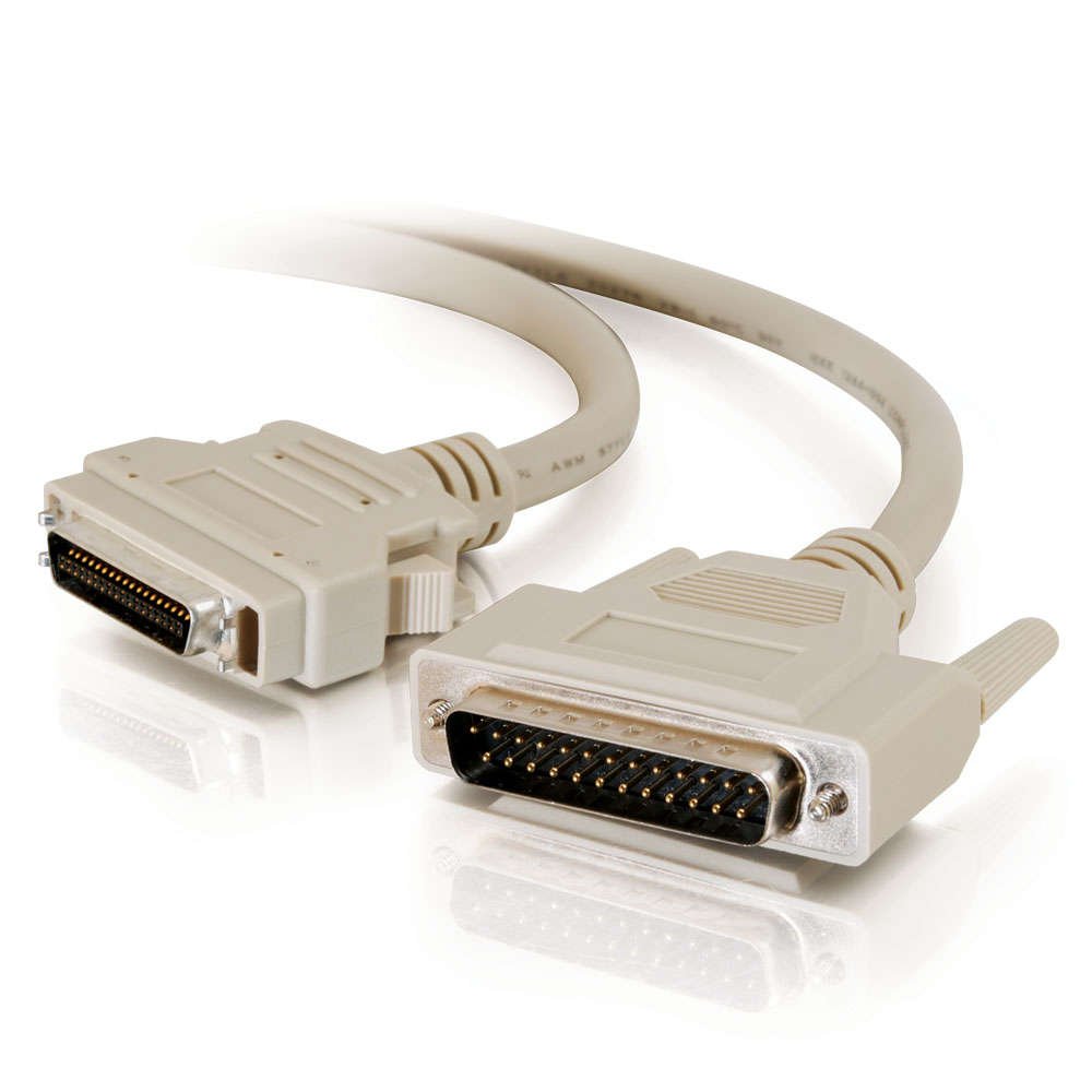 C2G 06096 IEEE-1284 DB25 Male to Microcentronics 36 Male 10ft Parallel Printer Cable - Beige | High-Speed Data Transfer for Legacy Printers, Scanners & POS Systems | Office & Home Use