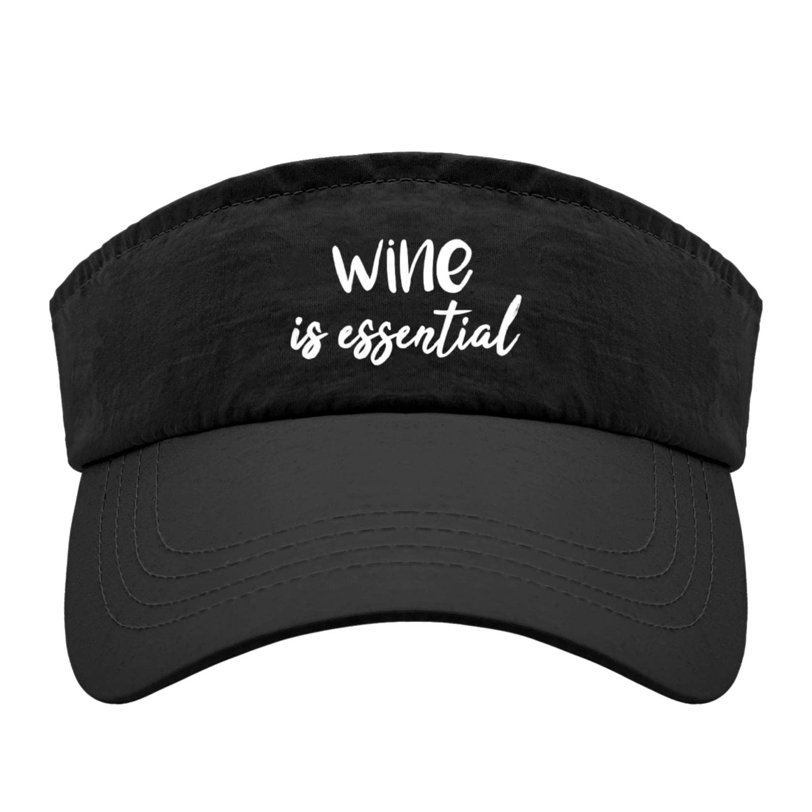 Funny Women's Visor Hats - ROUN Wine is Essential Saying Golf & Summer Sun Hat - Perfect for Golfing, Beach Outings, and Outdoor Activities