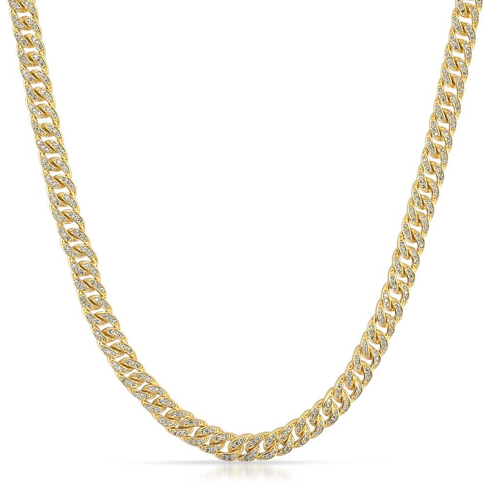 6mm Iced Out Miami Cuban Chain 18K Gold Plated Men's Hip Hop Jewelry - Perfect for Parties, Gifts & Streetwear Fashion