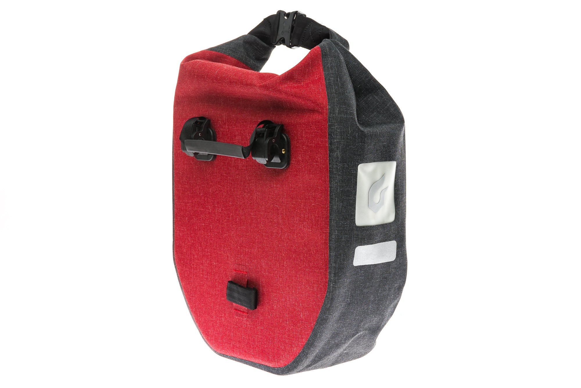 Blackburn Barrier City Waterproof Bike Pannier Bag - Charcoal/Red - Commuter & Urban Cycling Accessories for Rainy Weather & Daily Essentials Storage