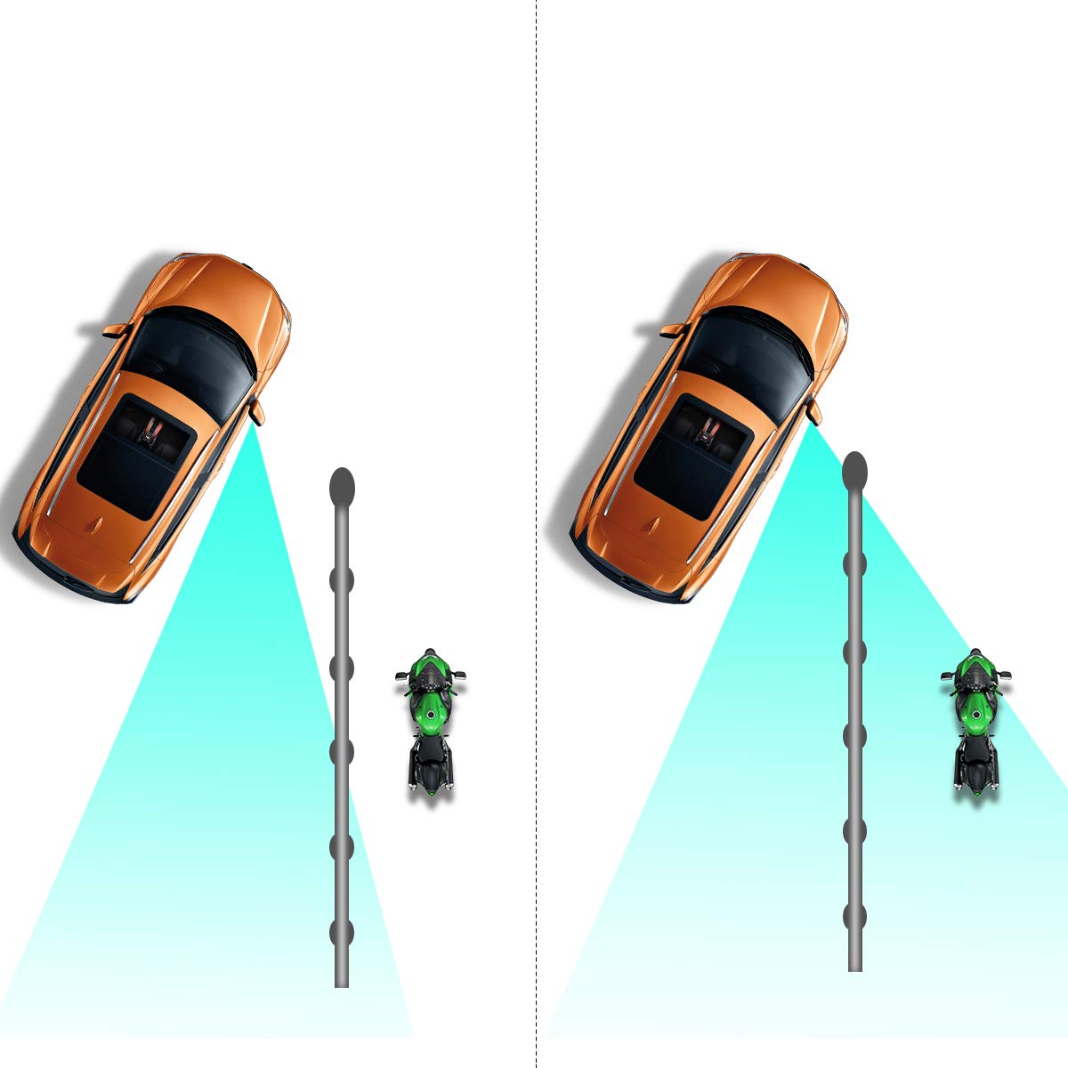 POMFW 2 Inch Blind Spot Mirror for Cars, SUVs, Trucks & Vans - Frameless Convex Rearview Mirror with 3M Adhesive, HD Glass, Adjustable Wide Angle (2-Pack, Fan-Shaped) - Perfect for Parking, Lane Changes & Safer Driving