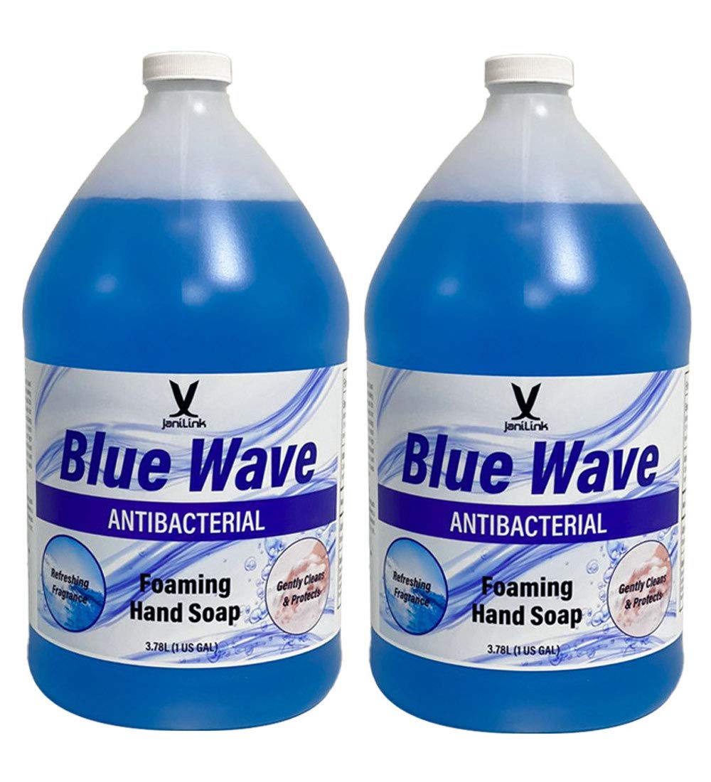 Blue Wave Foaming Hand Soap Refill - 1 Gallon (Pack of 2) | Antibacterial & Moisturizing | Ideal for Homes, Offices & Public Restrooms
