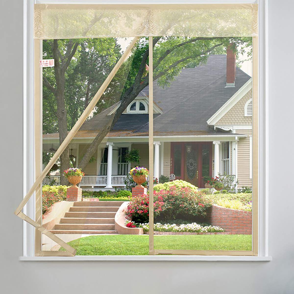 ECYC Self-Adhesive Magnetic Window Screen - Invisible Mesh Screen Door Curtain for Home, Patio & RV | Easy Installation, Bug Protection & Ventilation | Perfect for Windows, Doors, Balconies & Camping