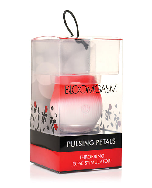 Bloomgasm Pulsing Petals Throbbing Silicone Rechargeable Rose Vibrator - Red | G-Spot & Clitoral Stimulator for Women | Perfect for Couples Play & Solo Pleasure