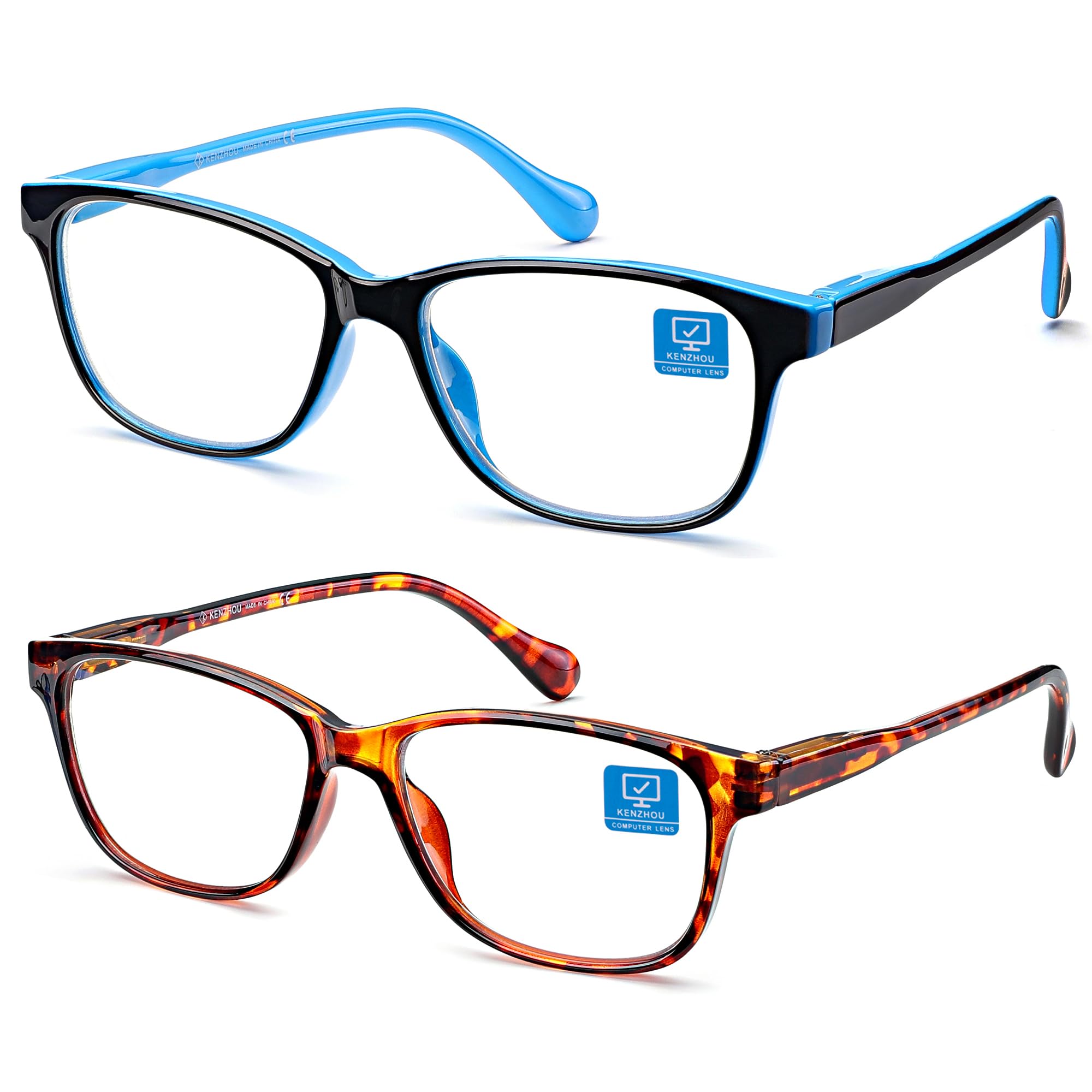 Blue Light Blocking Glasses 2-Pack for Women & Men - Perfect for Reading & Screen Use
