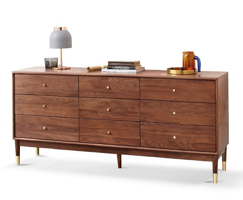 Solid Black Walnut & Oak Wood Drawer - Modern Porch Cabinet for Outdoor Storage & Entryway Organization | Perfect for Patio, Deck, and Garden Decor