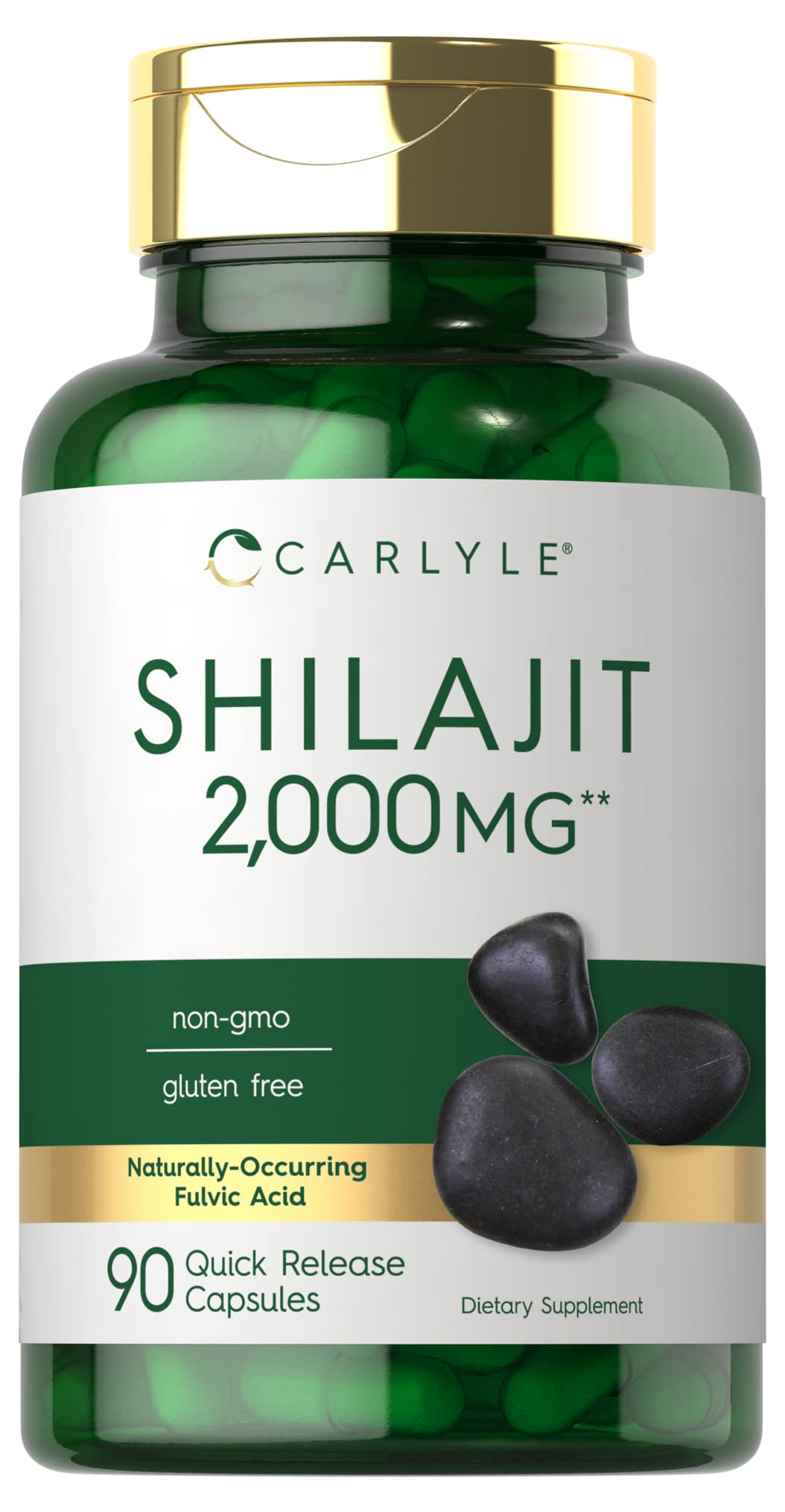Carlyle Shilajit Capsules 2000mg - 90 Count | Natural Energy & Immune Support Supplement | Non-GMO, Gluten Free | Boost Stamina & Vitality for Workouts & Daily Life
