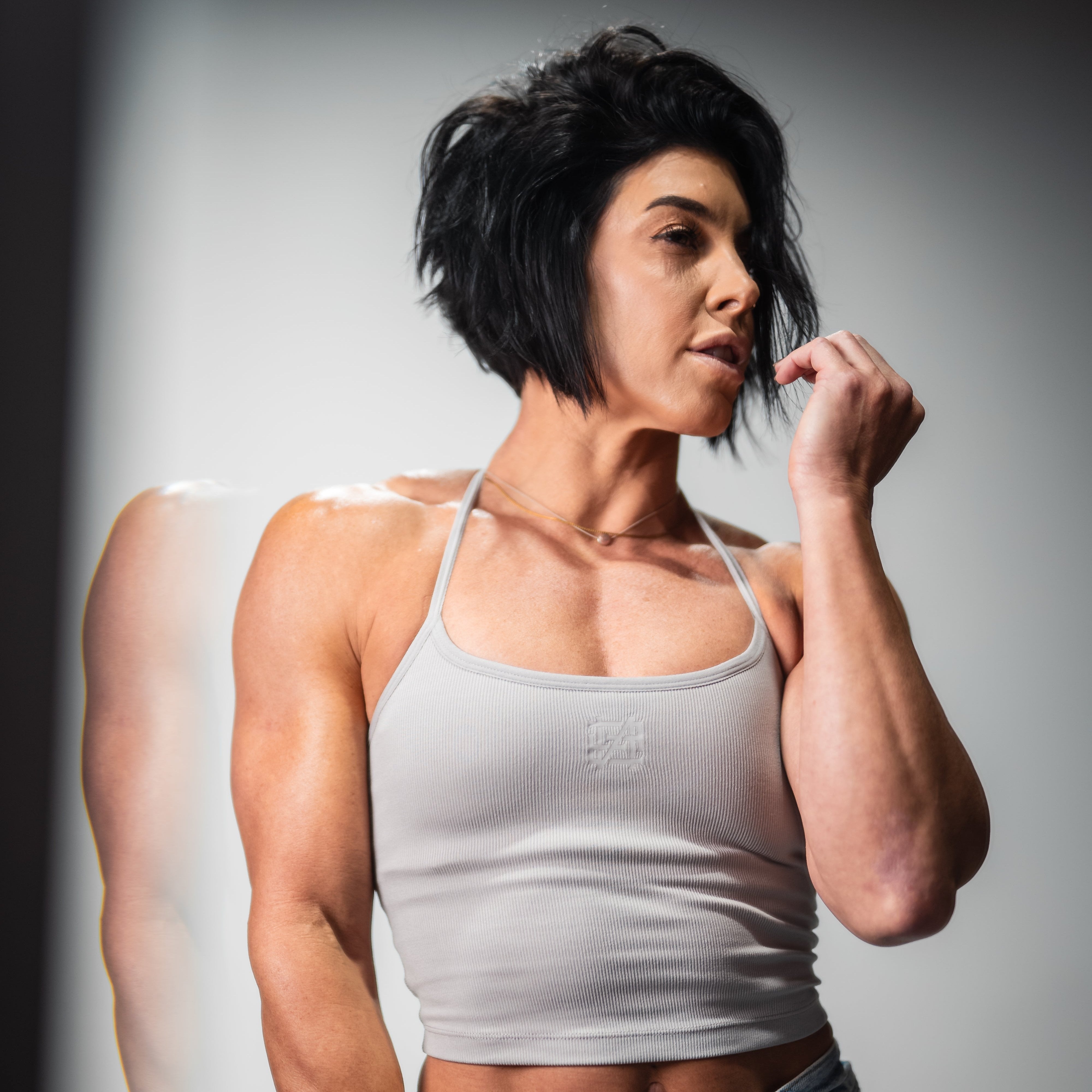 Women's Ribbed Tank Top - Soft Stretch Grey Sleeveless Shirt for Casual Wear, Gym, and Layering