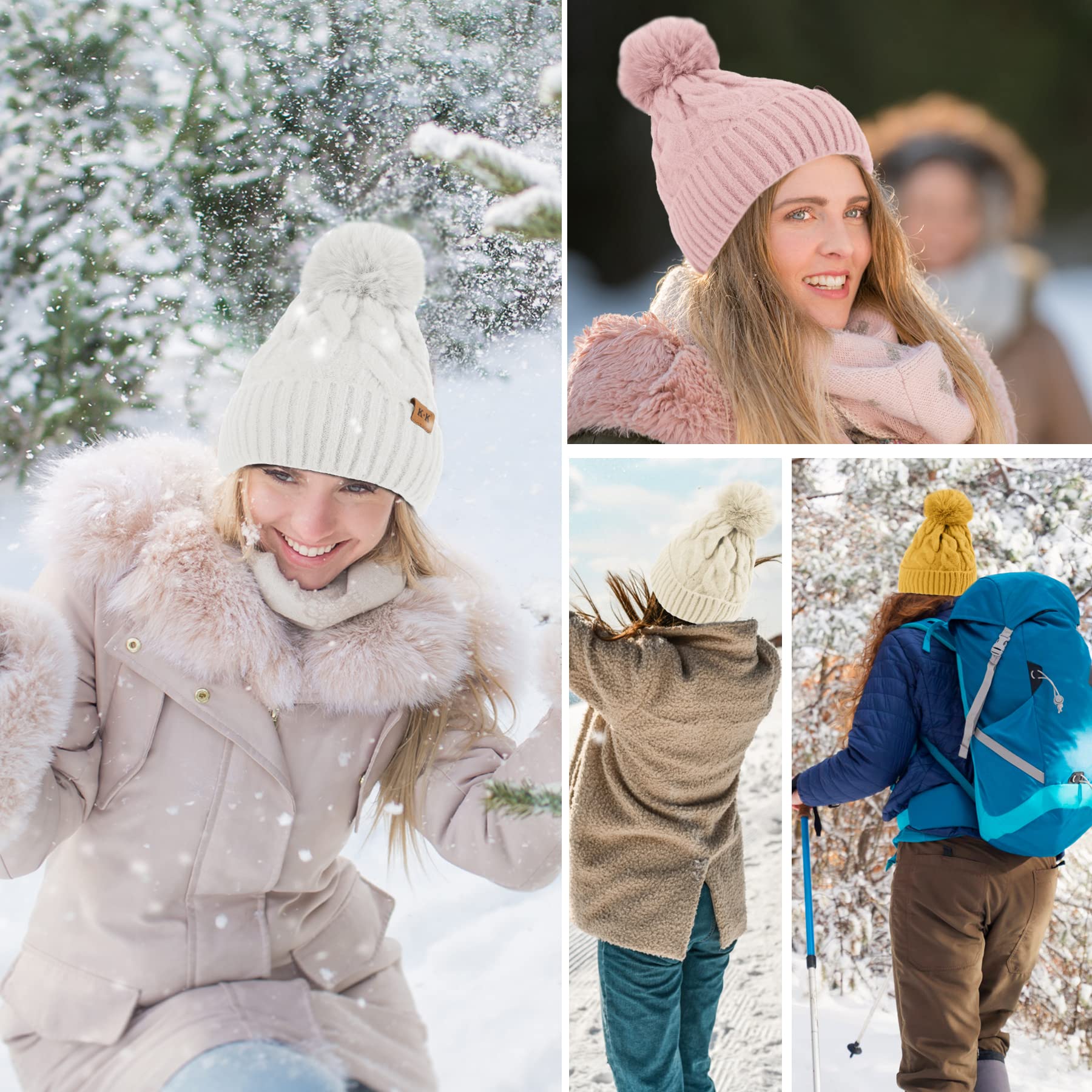 Cozy Fleece Knitted Winter Hat for Men & Women - Warm Beanie for Cold Weather - Perfect for Skiing, Snowboarding & Outdoor Activities