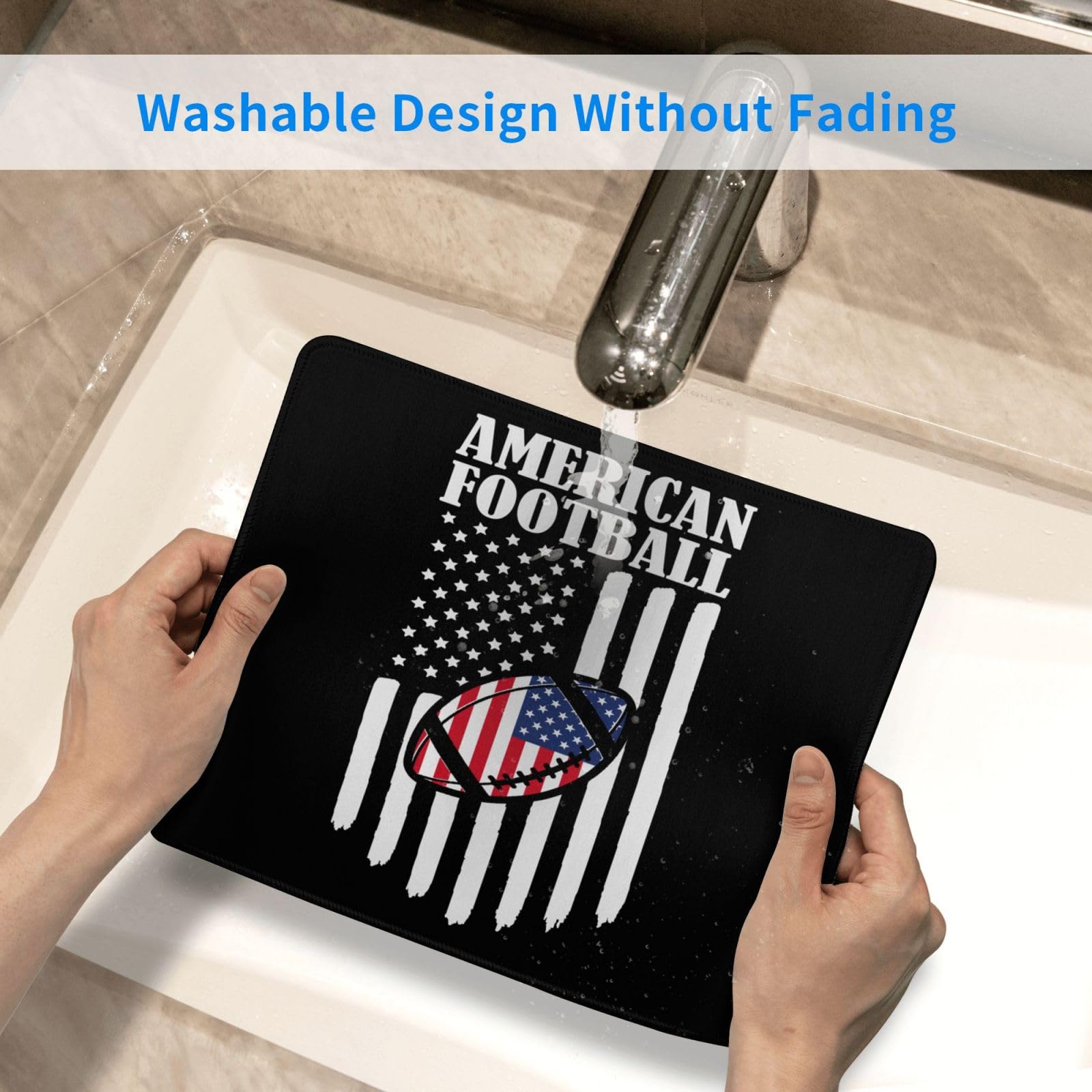 SIYTUAU USA Flag American Football Mouse Pad - Waterproof, Non-Slip Rubber Gaming Mousepad (10x12 inches) for Laptop, Office & PC - Perfect for Sports Fans, Gamers & Workstations