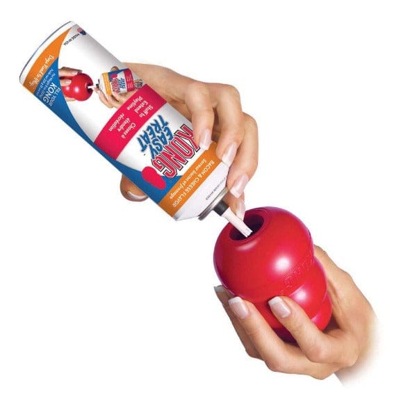 KONG Easy Treat Bacon & Cheese Recipe Dog Toy - Chew-Resistant Treat Dispenser for Small & Large Dogs - Perfect for Training, Boredom Relief & Mental Stimulation