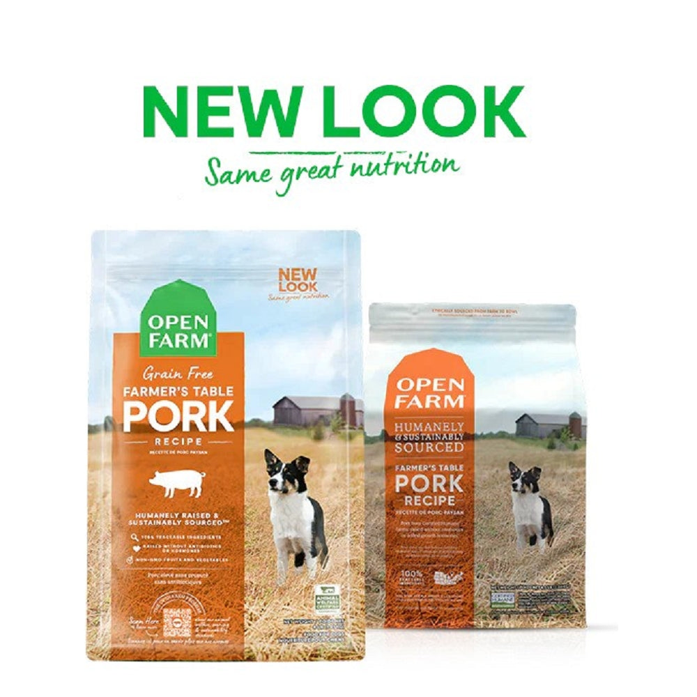 Premium Farmer's Table Pork Dry Dog Food - High Protein Grain-Free Recipe for Adult Dogs - Perfect for Daily Meals & Training Treats