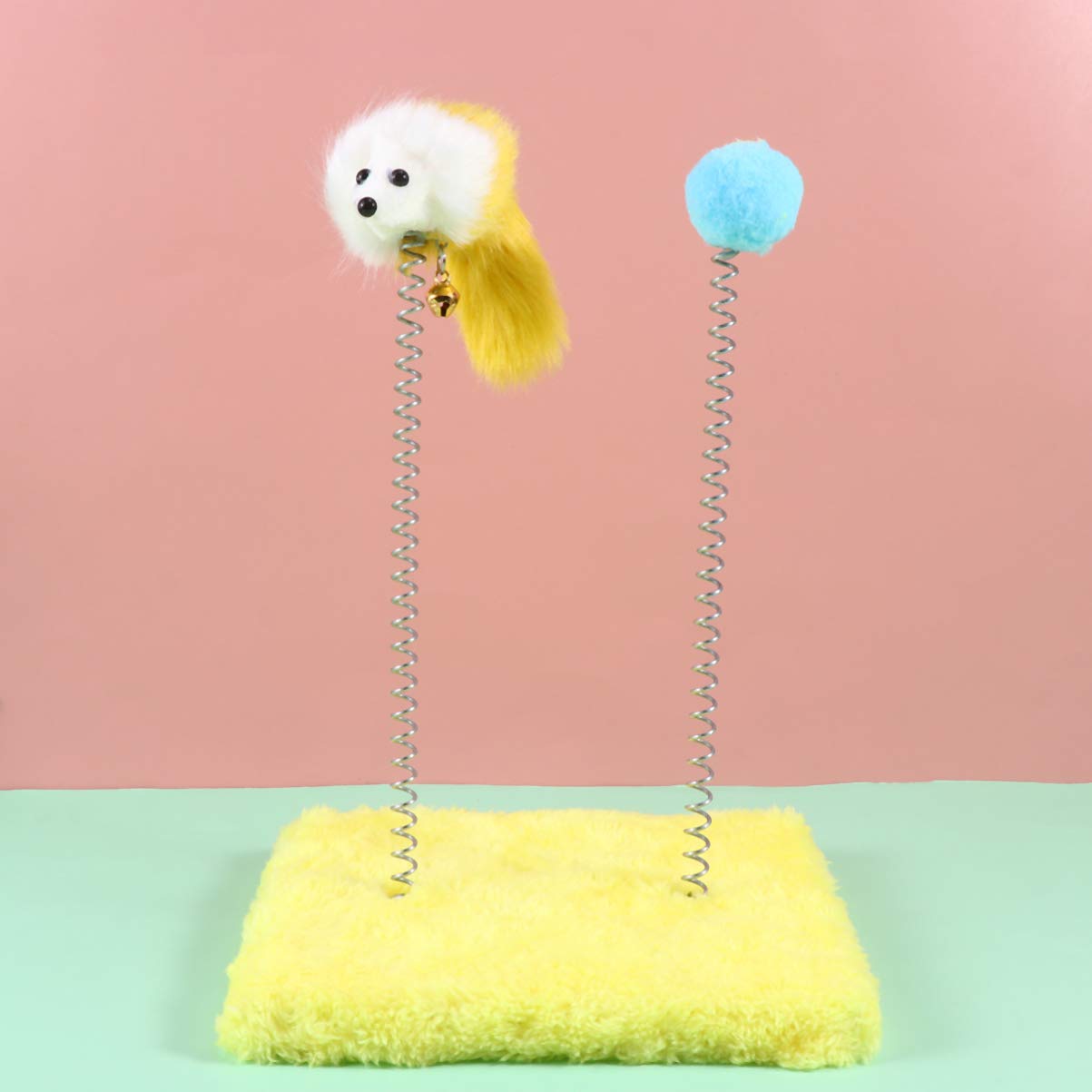Balacoo Interactive Cat Toy Set - 1PC Plush Teaser Rod, Scratching & Spiral Spring Toy for Kittens - Fun Climbing & Playtime for Indoor Cats - Perfect for Play, Exercise & Bonding with Your Feline Friend