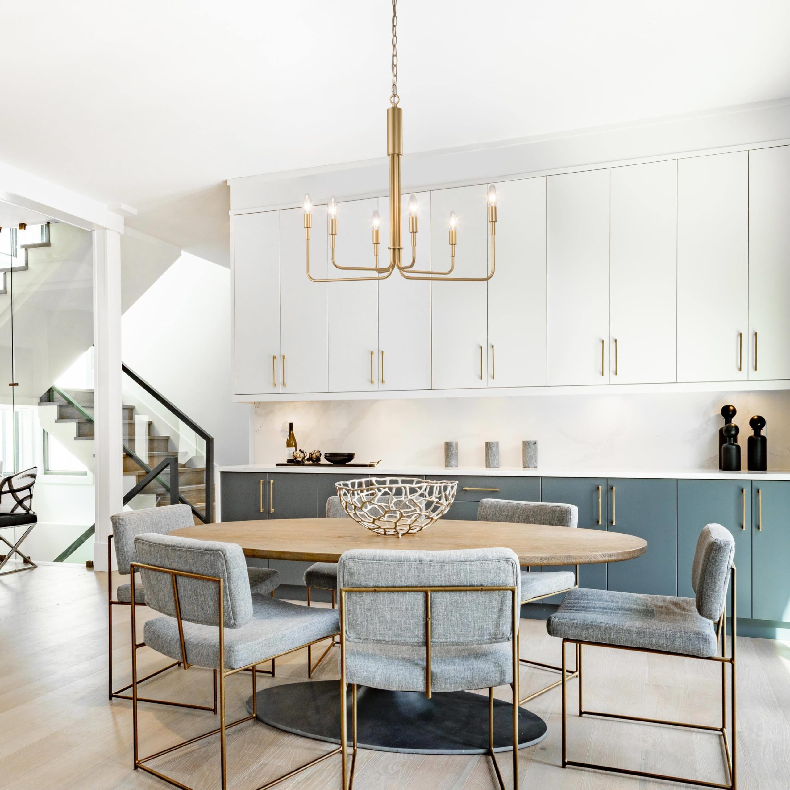 LALUZ 6-Light Modern Farmhouse Chandelier - 25