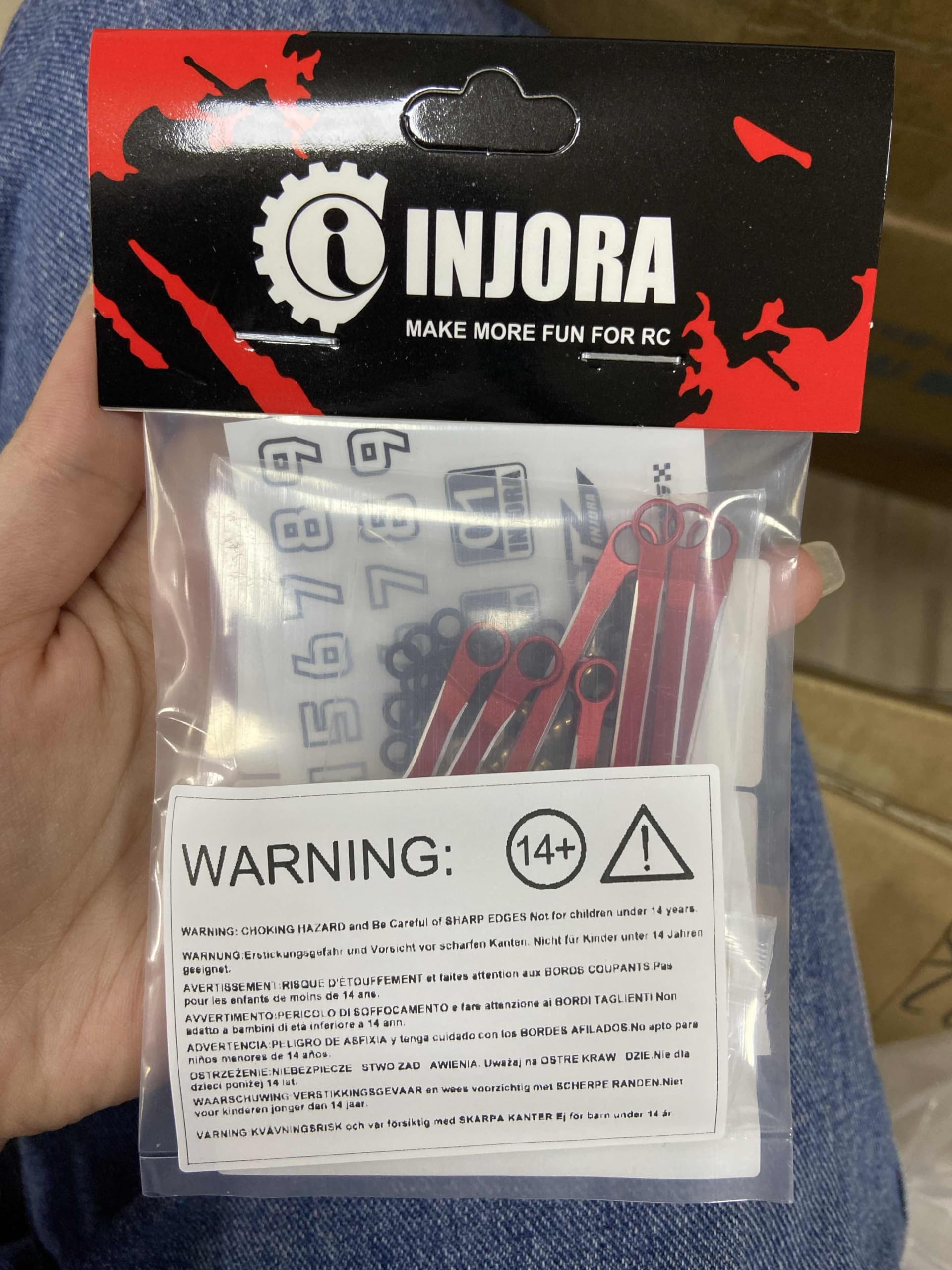 INJORA High Clearance CNC Aluminum Chassis Links Set for TRX4M Defender & Bronco 1/18 Scale RC Crawler Upgrade Parts (Red) - Perfect for Off-Road Trails, Rock Crawling and RC Car Performance Enhancement