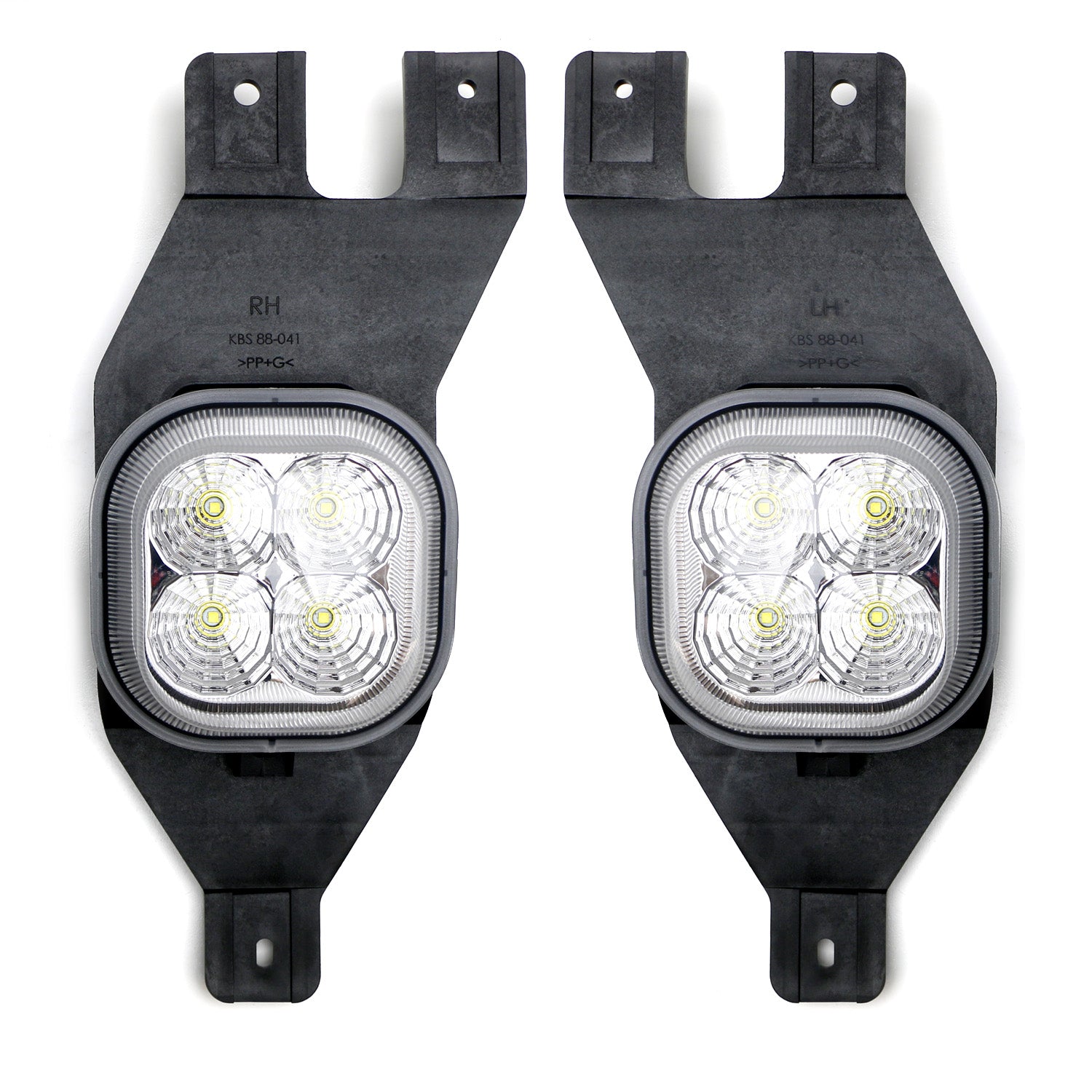 2x2 LED Fog Light Kit with Fog Light Bezels & Wiring Harness for Ford F250 F350 F450 F550 - Durable Off-Road Lighting for Trucks in Foggy or Low Visibility Conditions