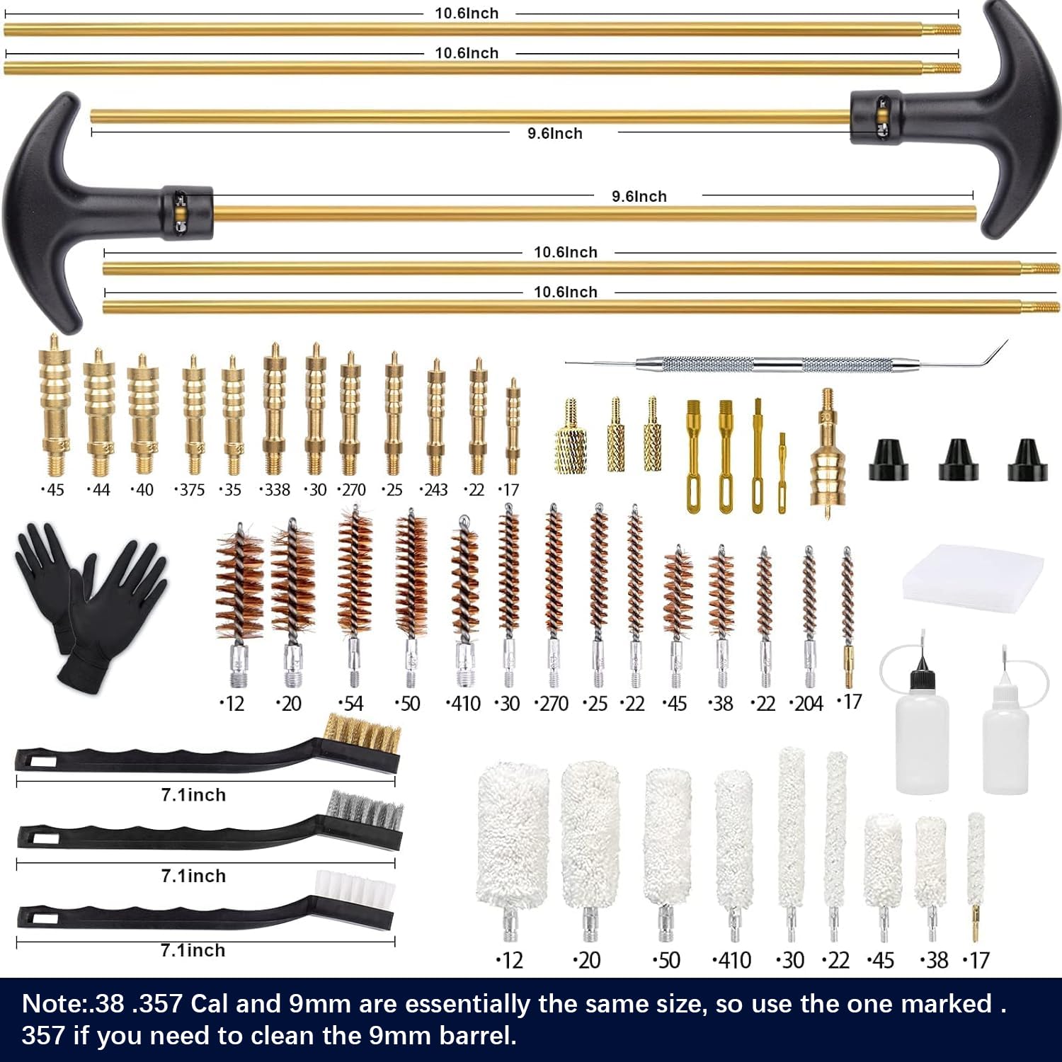Universal Gun Cleaning Kit for Rifle, Pistol, Shotgun & Handgun - Complete Cleaning Set with Case & Brushes for All Caliber Guns | Perfect for Firearm Maintenance, Hunting & Range Shooting