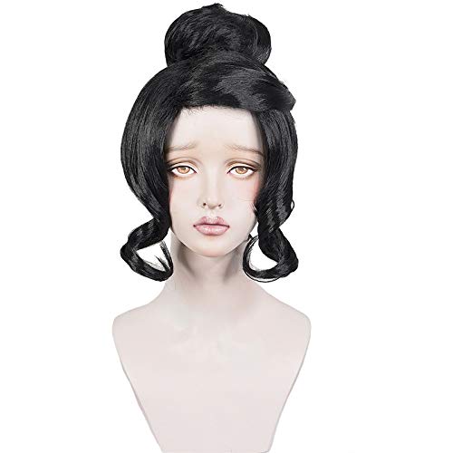 Black Curly Cosplay Wig for Halloween & Gaming - Perfect for Costume Parties, Cosplay Events & Themed Gatherings