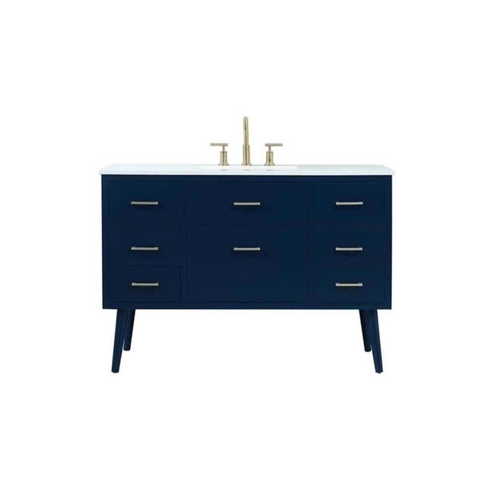 48 Inch Blue Bathroom Vanity Cabinet with Sink - Modern Elegant Kitchen & Bath Storage for Small Spaces | Perfect for Master Bath, Guest Bathroom Remodeling