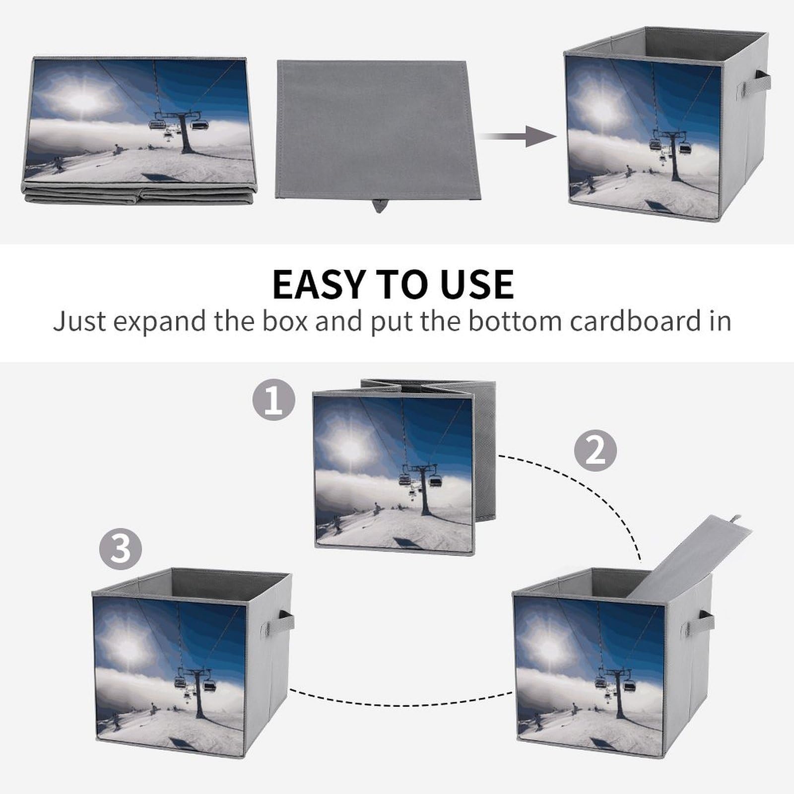 6PCS Collapsible Storage Bins with Handles - Foldable Organizer Boxes for Shelves, Home & Office Organization