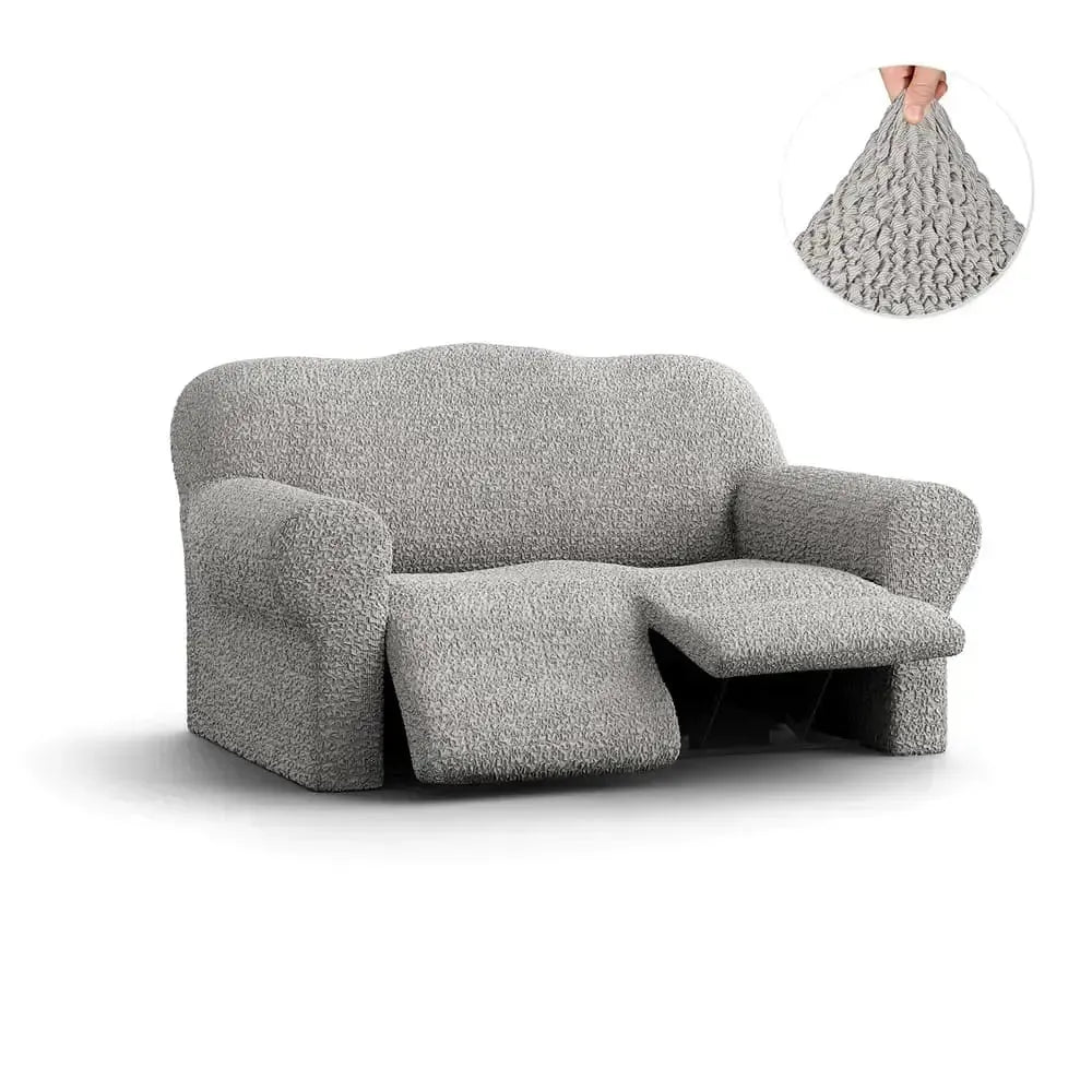 2 Seater Recliner Slipcover - Mille Righe Collection | Stretchable Sofa Cover for Living Room, Home Theater & Family Room Protection