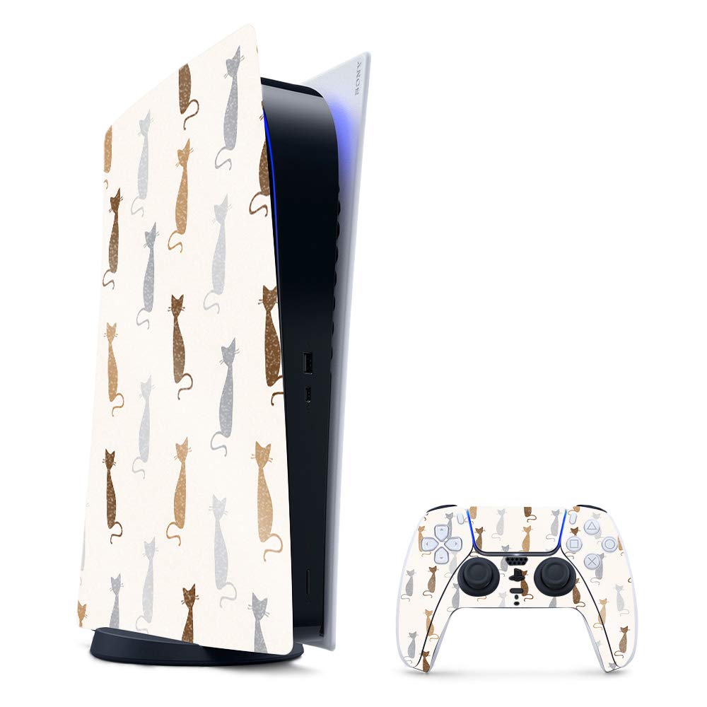 Glossy Glitter PS5 Skin - Cat Lady Design | Durable & Easy to Apply | Perfect for Gaming Setup