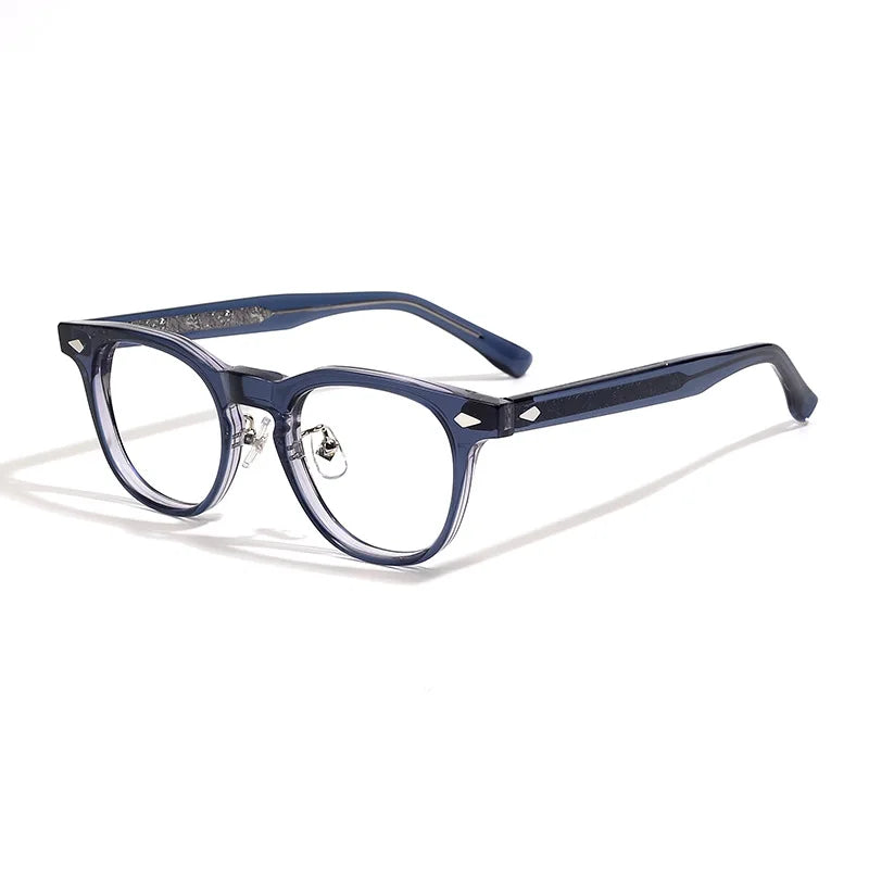 Stylish Unisex Black Acetate Eyeglasses - Round & Square Full Rim Frames for Men & Women | Perfect for Reading, Work, and Fashion Accessories