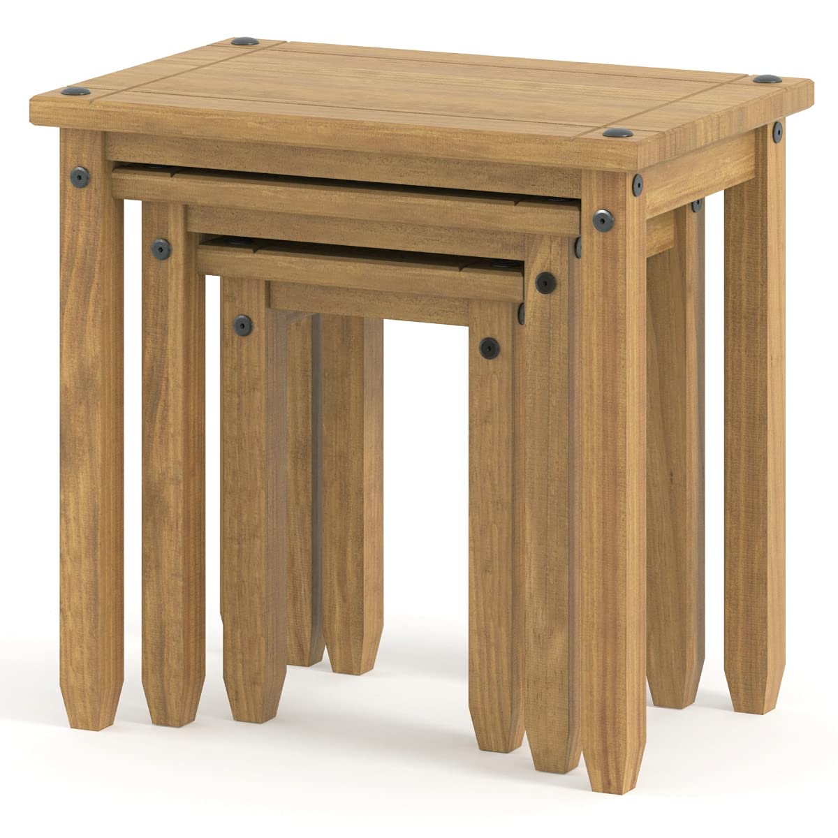 Modern Wood Nesting Coffee Tables Set of 3 - Small Side Tables for Living Room, Bedroom & Office - Space-Saving Multi-Level Brown End Tables - Perfect for Small Spaces, Home Decor & Coffee Table Styling