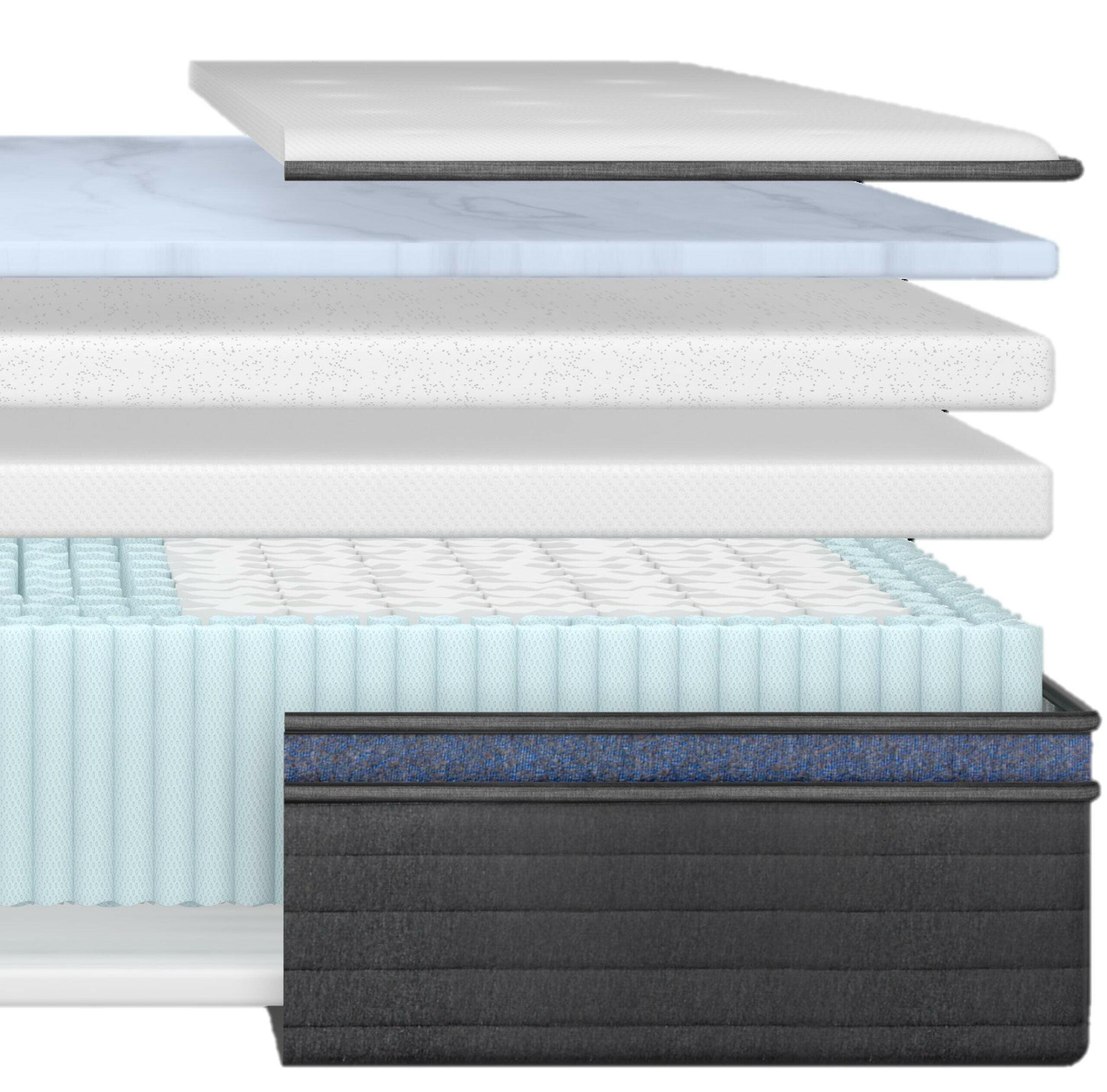 Helix Midnight Luxe Mattress with GlacioTex Cooling Cover - Medium Firm Queen Size for Side Sleepers & Hot Sleepers