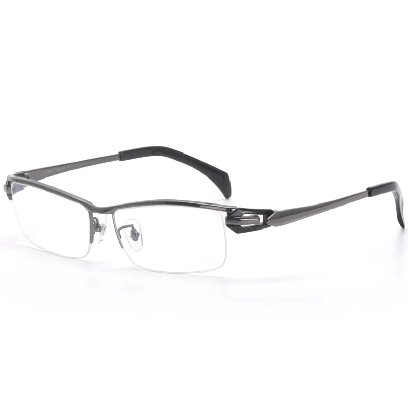 Aror Unisex Semi-Rimless Square Titanium Eyeglasses Frame 94284 - Lightweight & Durable for Work, Reading & Fashion