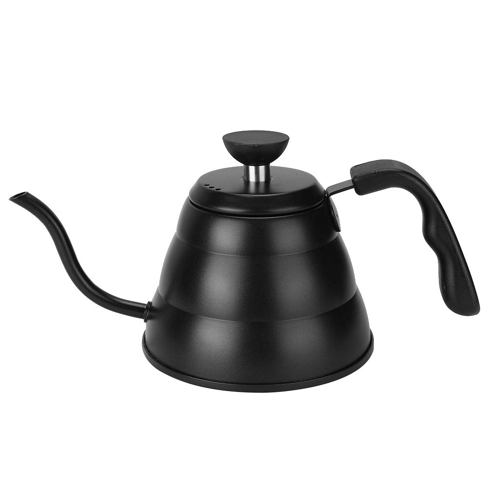 Janzoom Stainless Steel Coffee Pot with Lid - Mini Induction Cooker for Tea & Coffee - Perfect for Home, Office & Camping (Black)