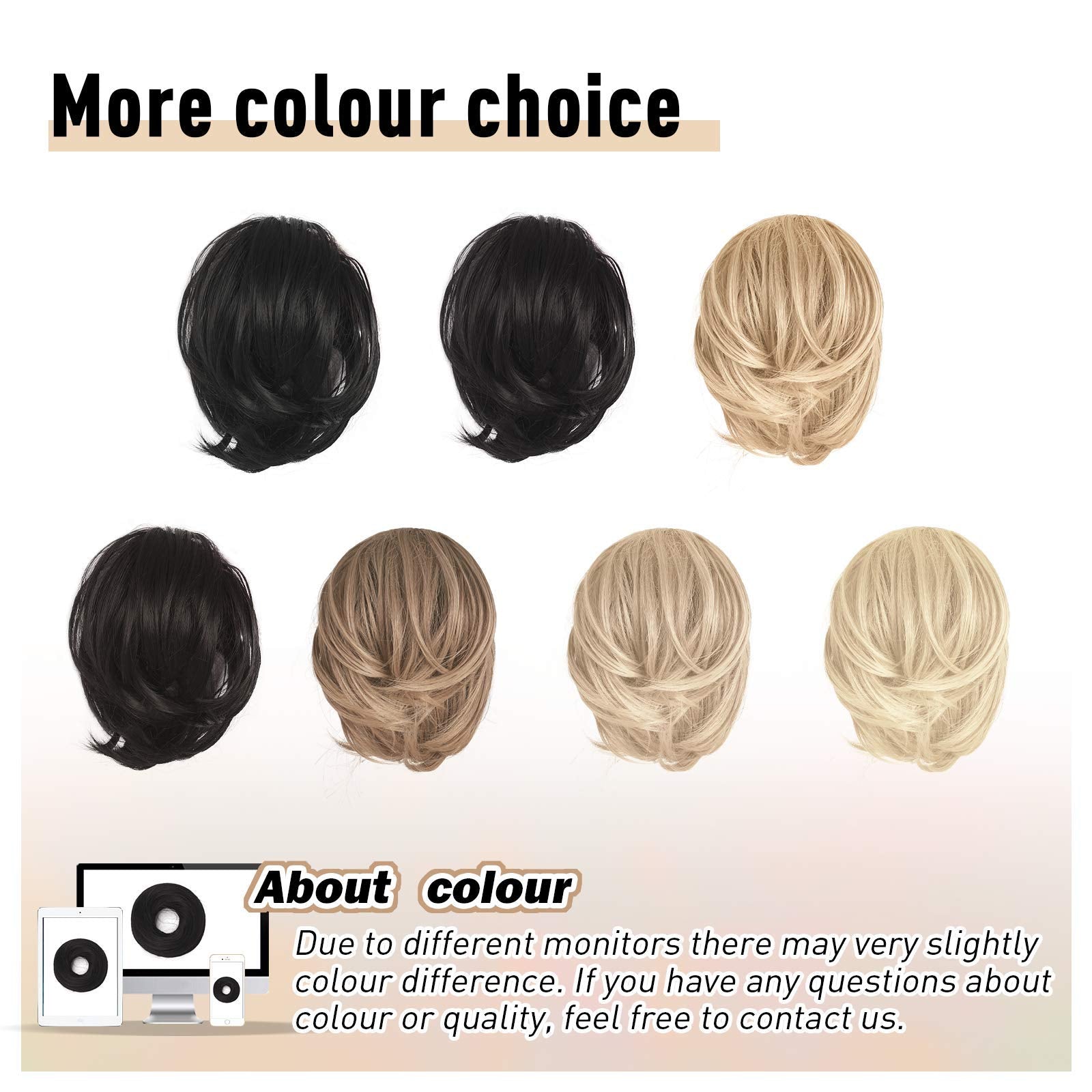 Straight Hair Bun Ponytail Extension - Elastic Scrunchie Hair Tie for Women | Perfect for Workout, Office & Everyday Hairstyles
